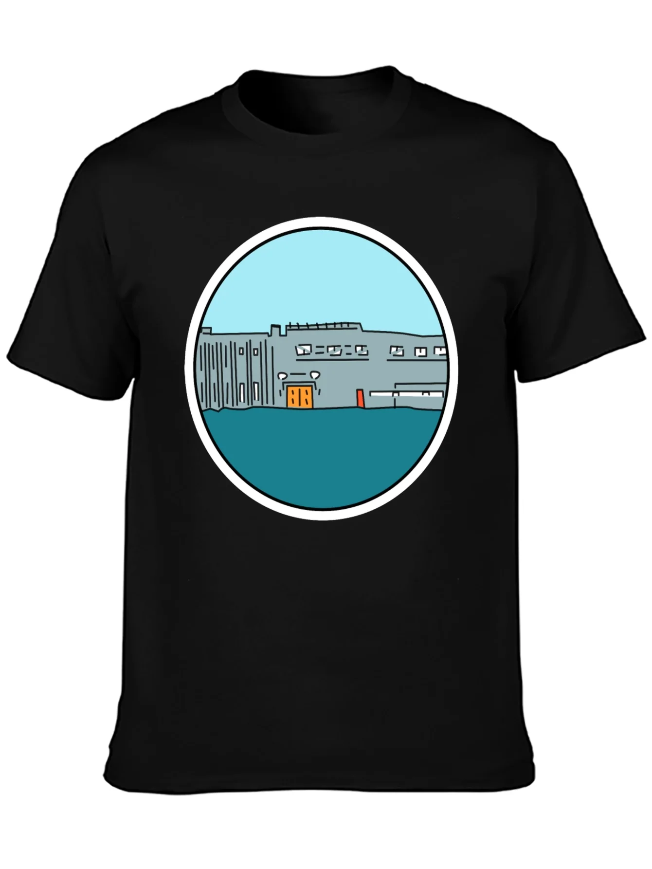 Cartoon Building Graphic Tee