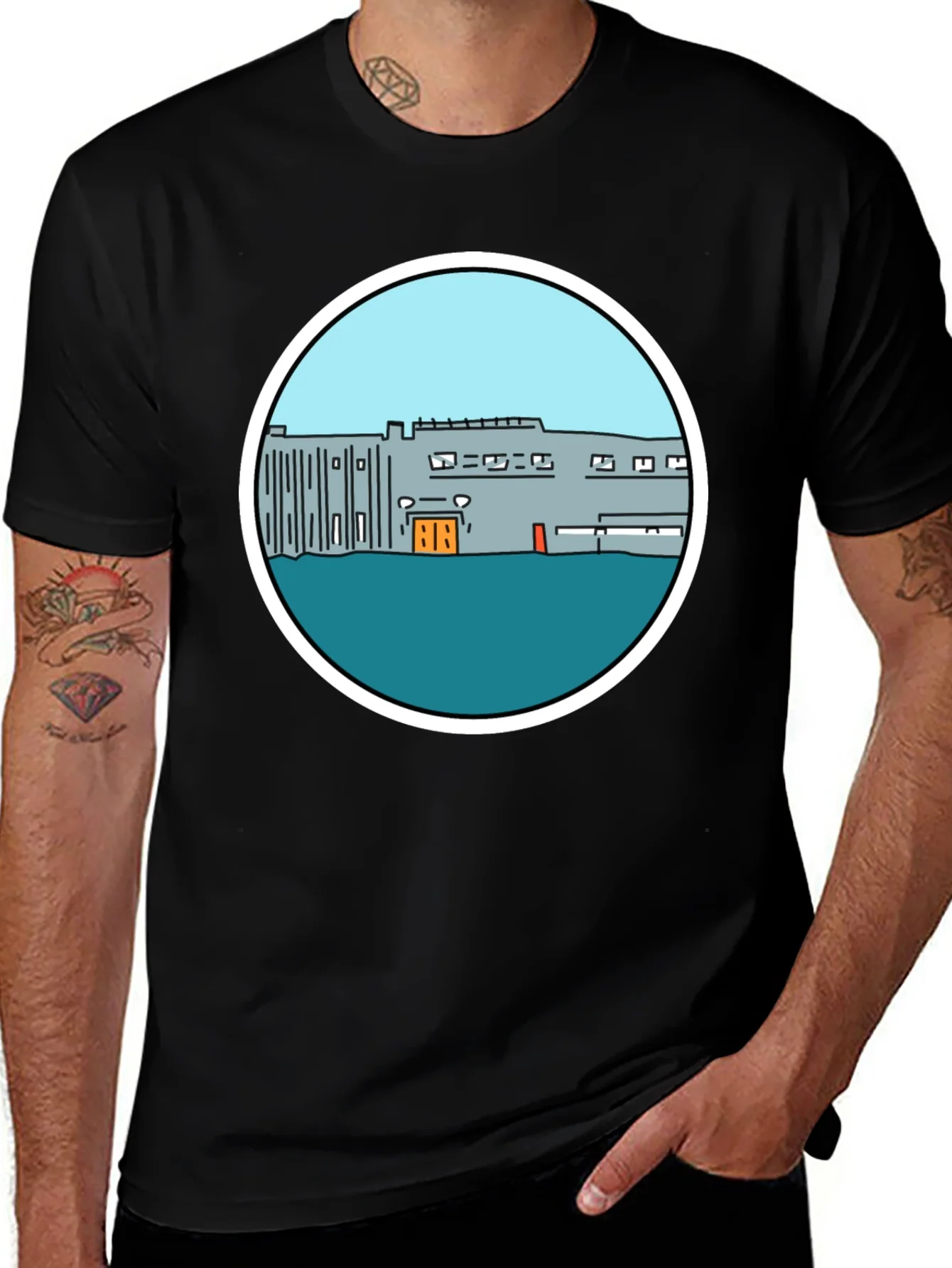 Cartoon Building Graphic Tee