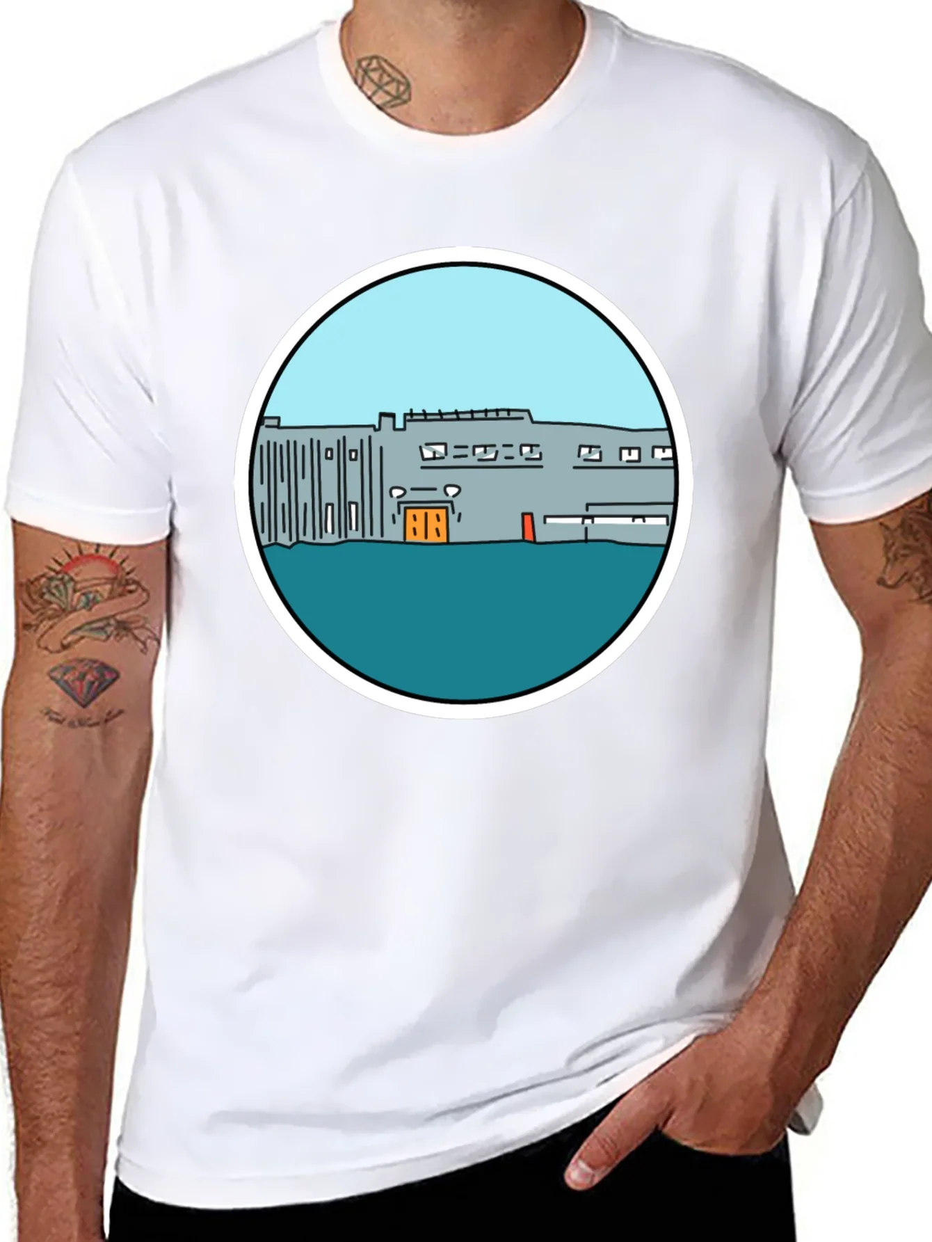 Cartoon Building Graphic Tee