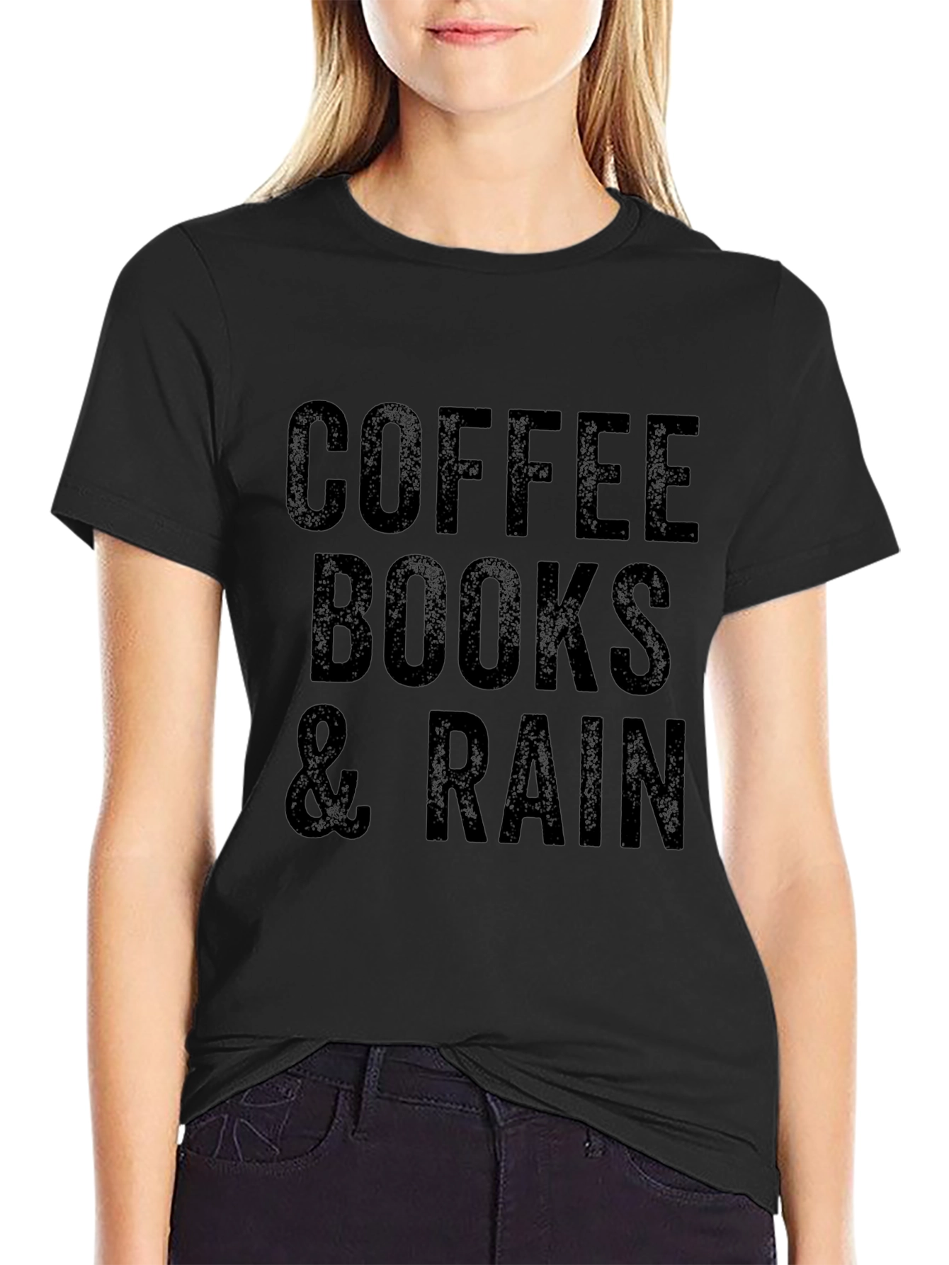 Coffee Books & Rain Graphic T-Shirt
