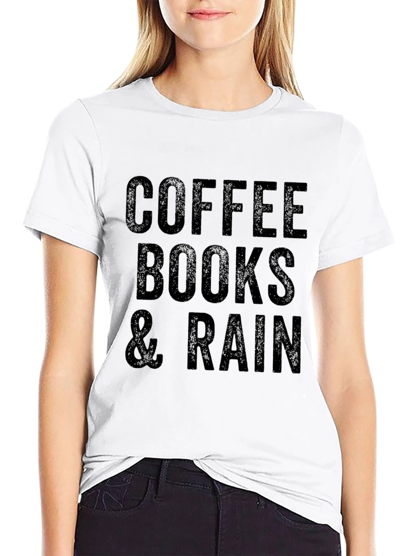 Coffee Books & Rain Graphic T-Shirt