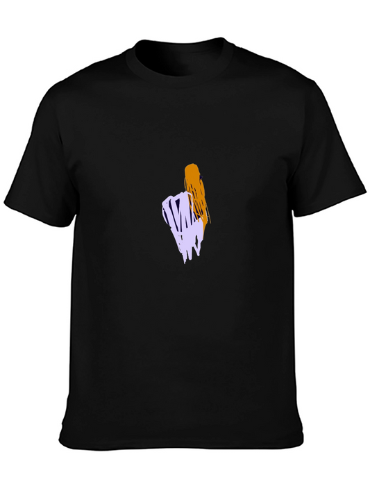 Abstract Graphic Print Black T-Shirt