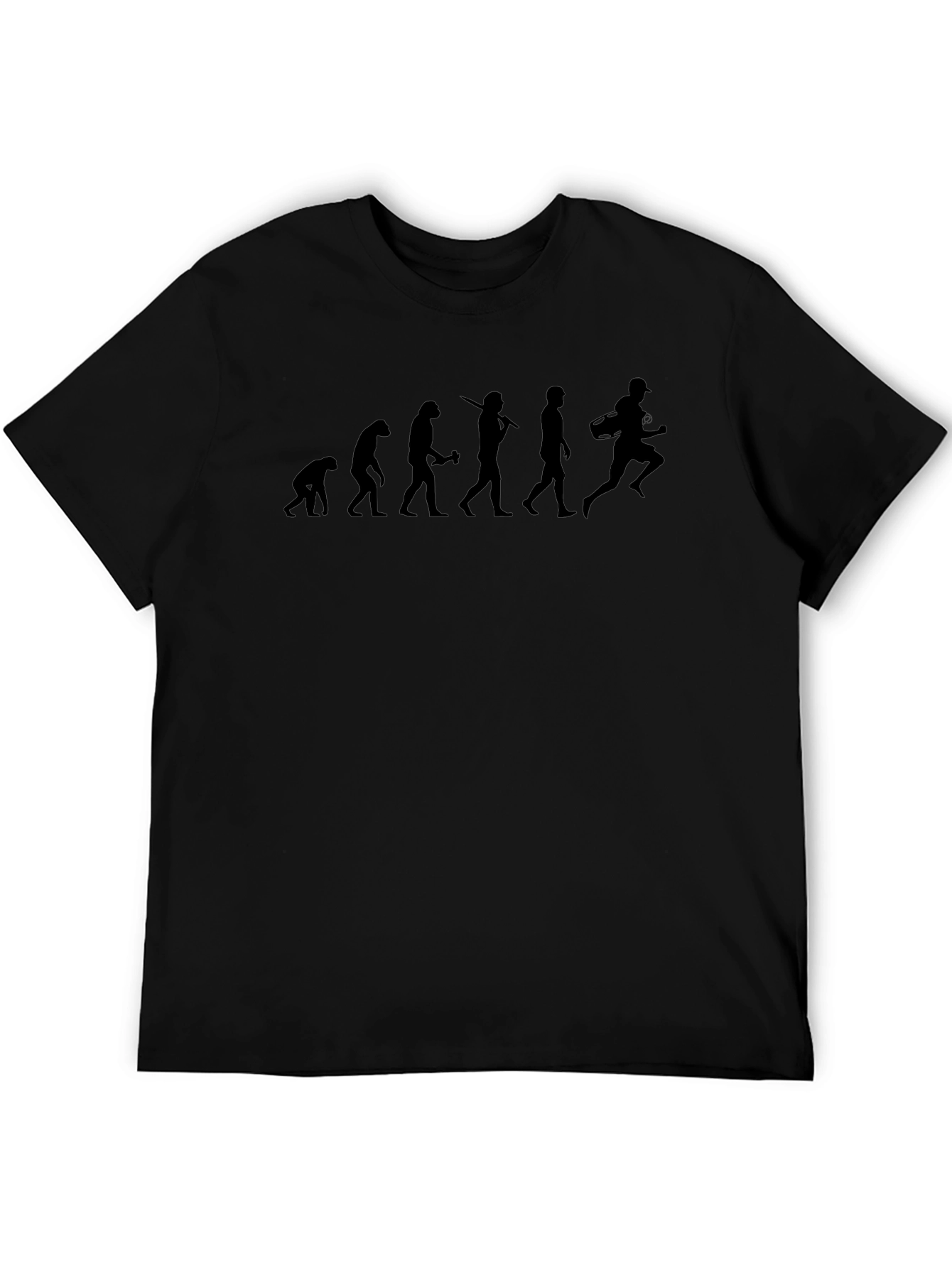 Evolution of Football Player Black T-Shirt