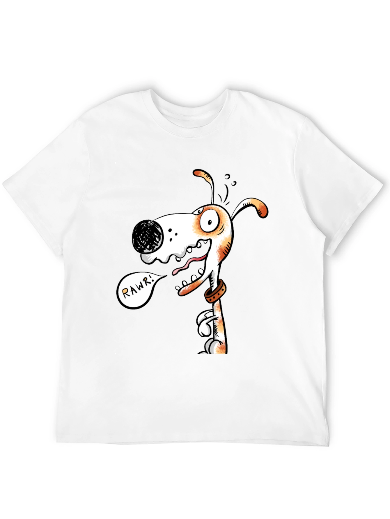 Funny Dog Graphic T-Shirt - RAWR! Black Cotton Tee