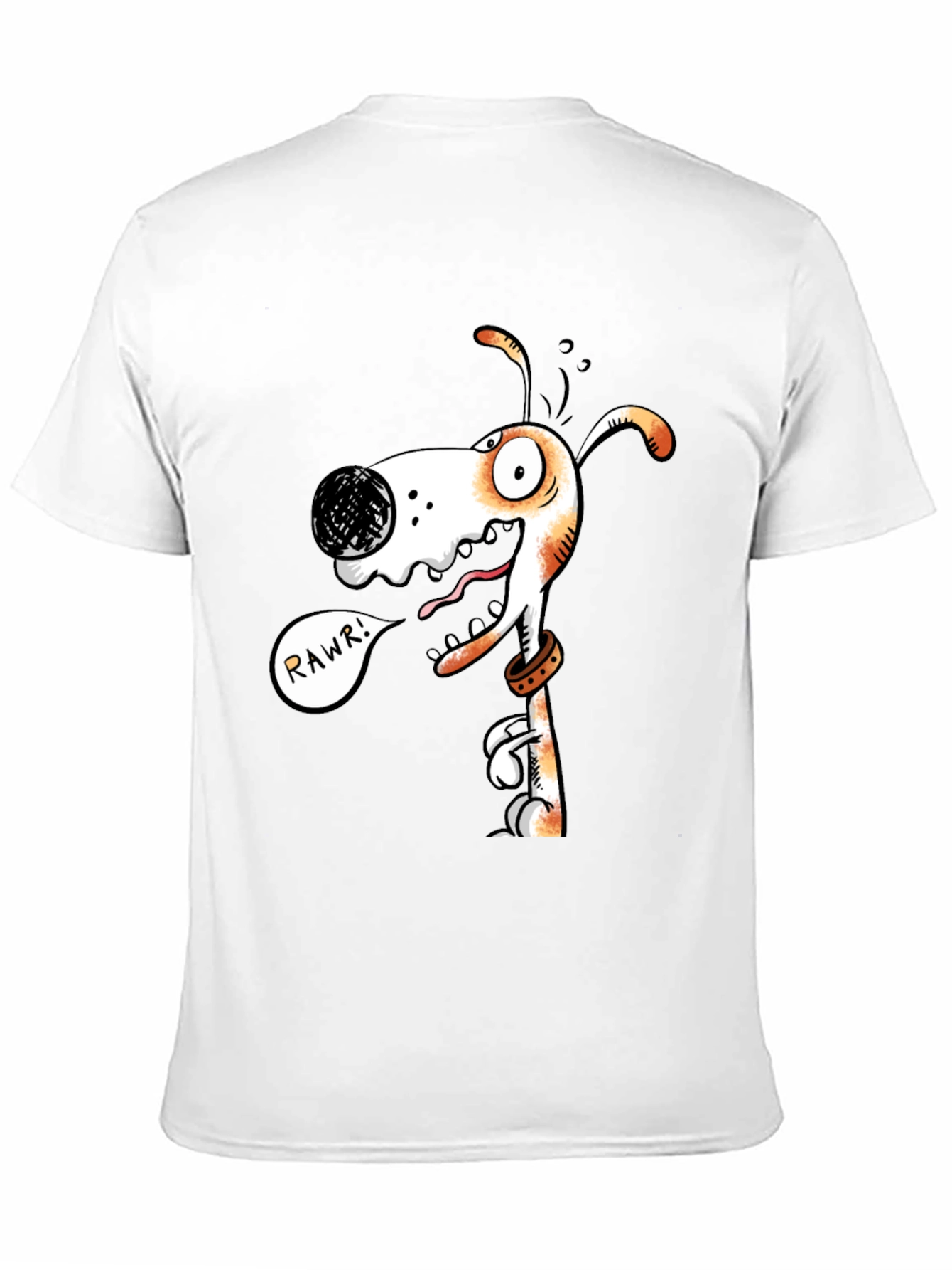 Funny Dog Graphic T-Shirt - RAWR! Black Cotton Tee