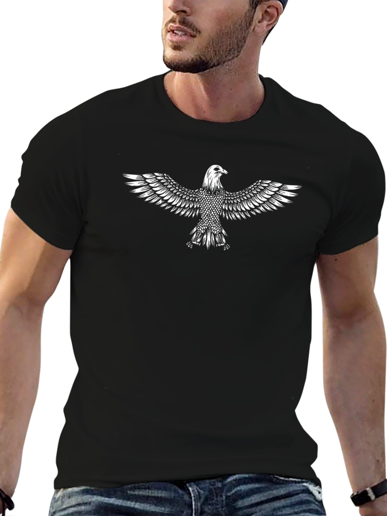 Black Eagle Graphic Tee - Stylish Mens T-Shirt