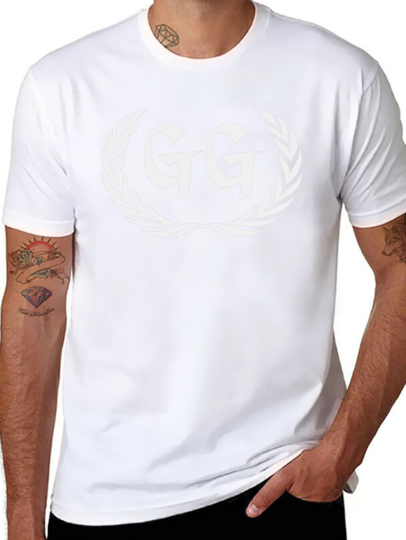 GG Laurel Wreath Graphic Tee - Black