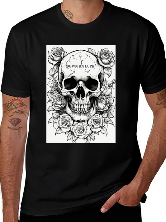 Skull & Roses Graphic Tee - Down on Luck Design