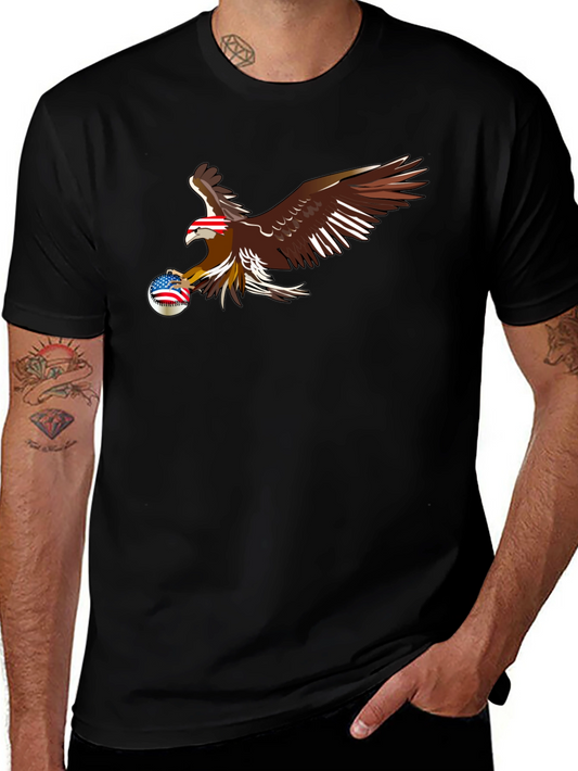 Eagle Baseball Patriotic Graphic T-Shirt