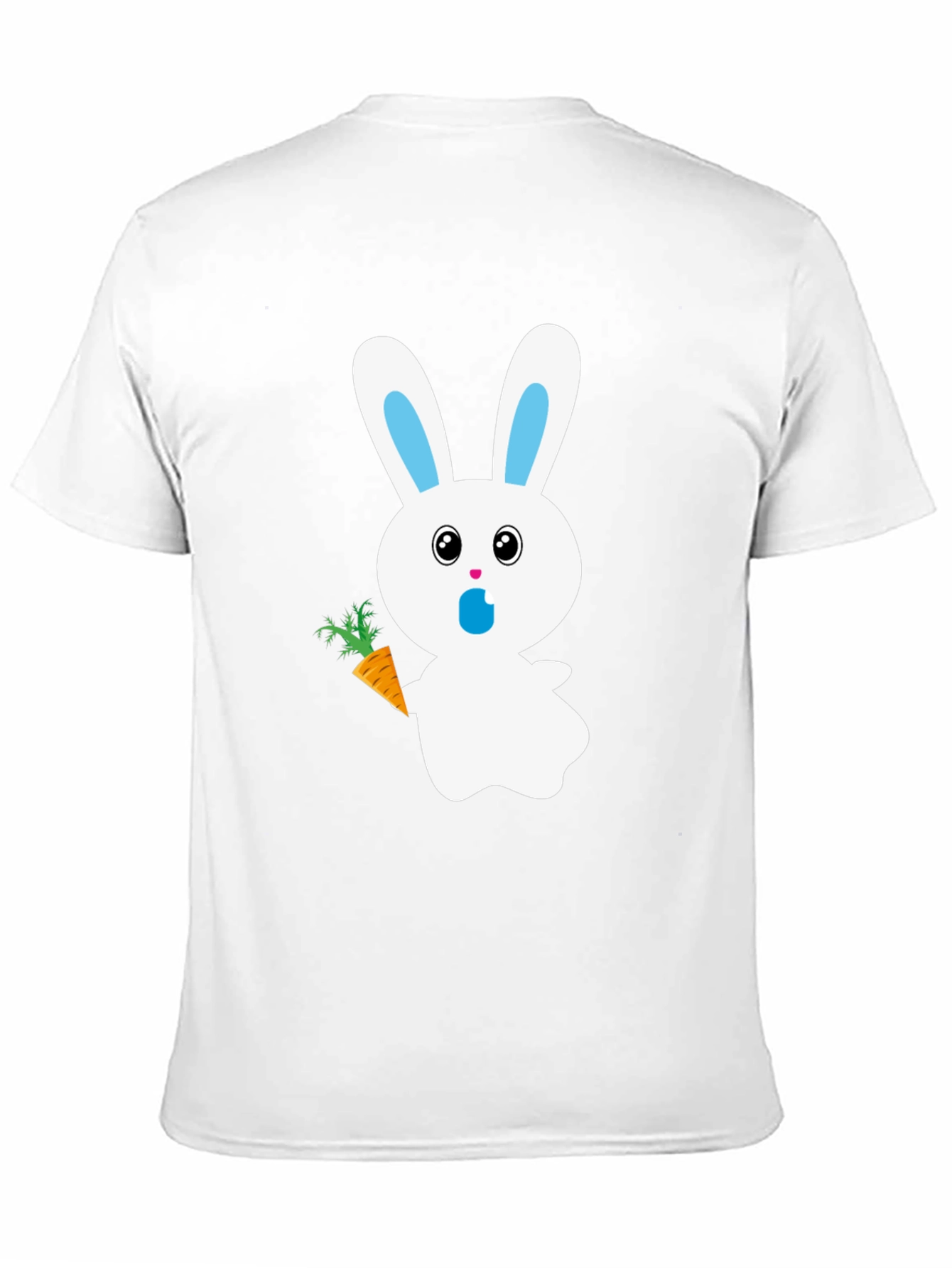 Bunny with Carrot Graphic Tee - Black Cotton T-Shirt