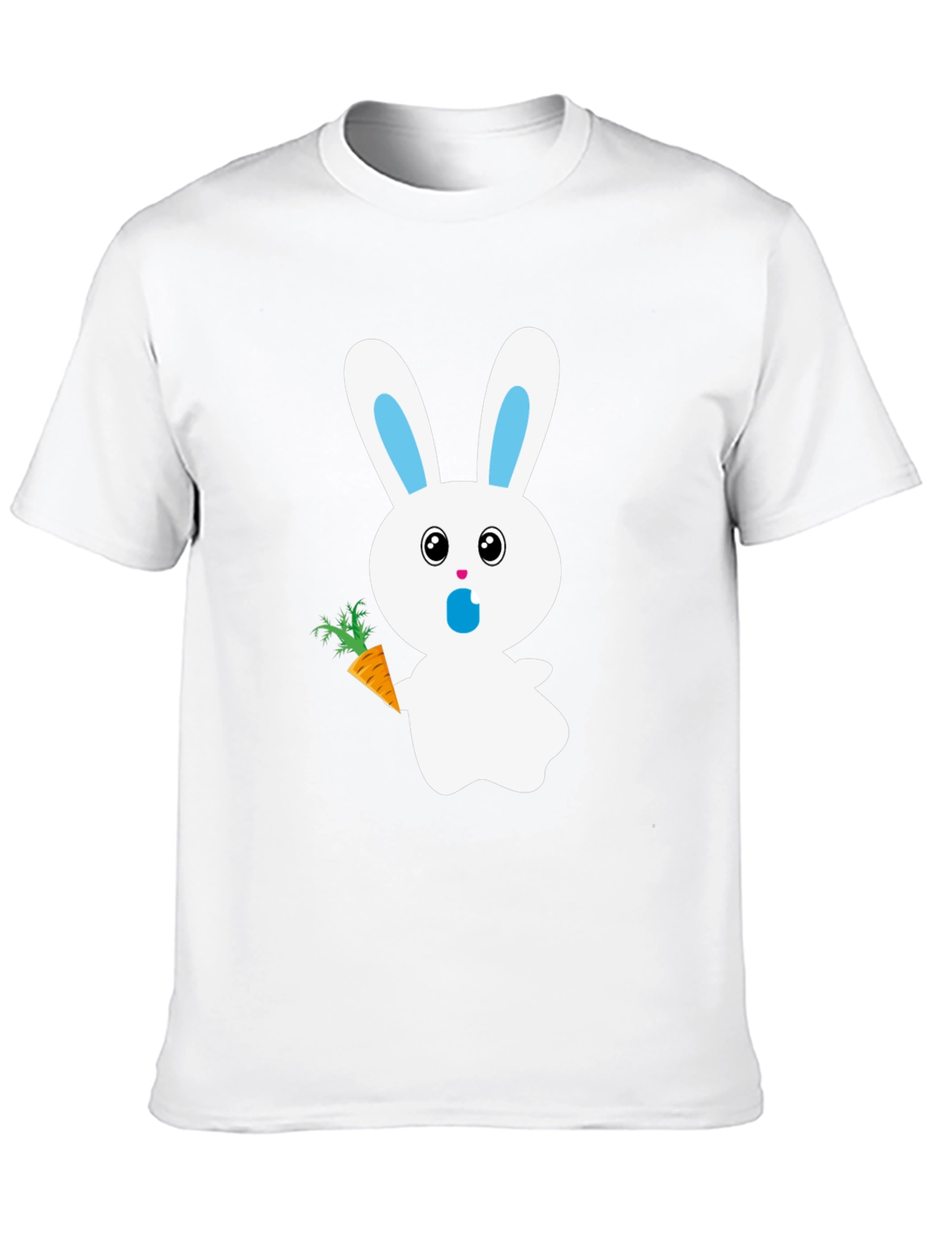 Bunny with Carrot Graphic Tee - Black Cotton T-Shirt