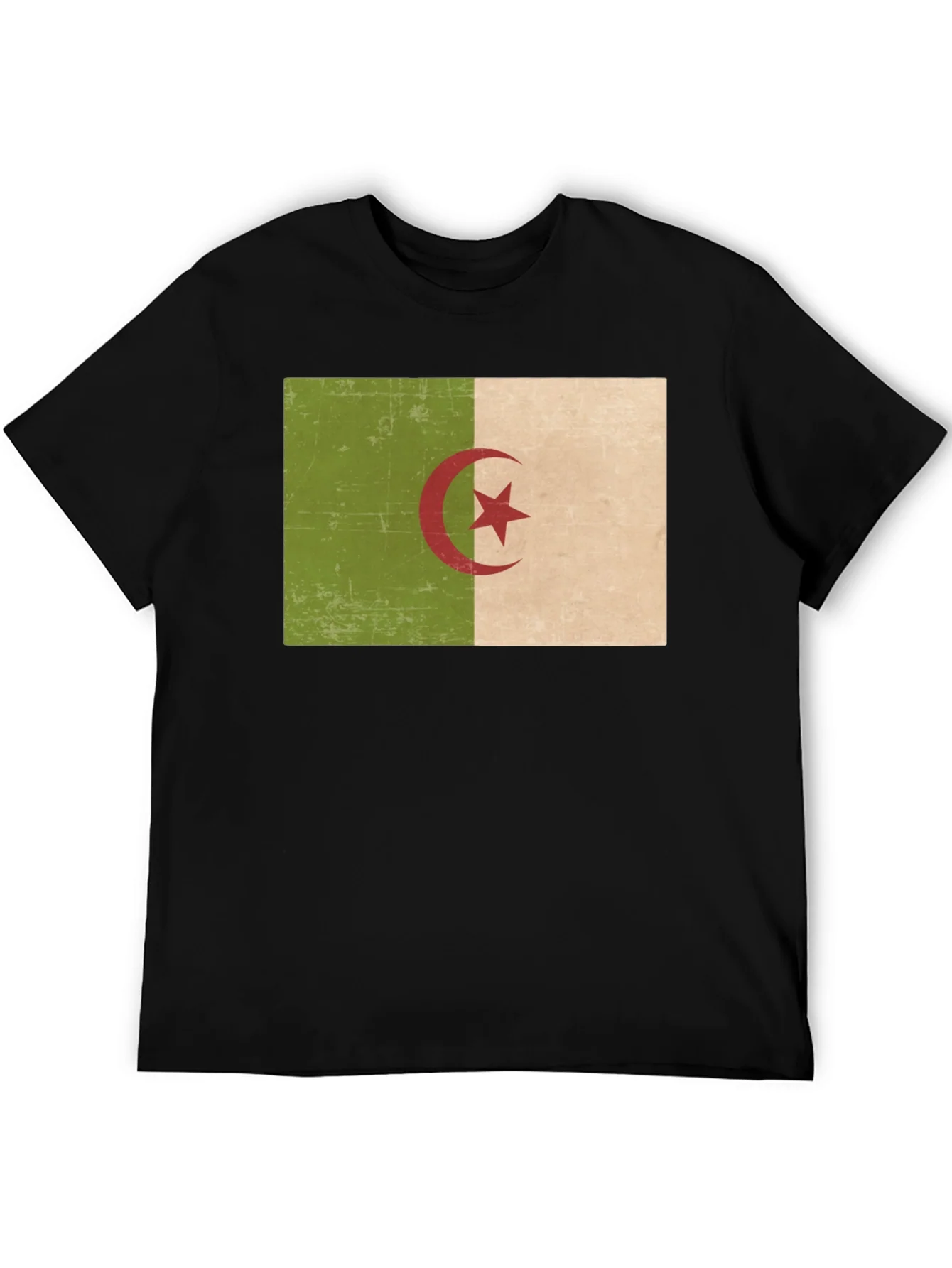 Algeria Flag T-Shirt - Black Cotton Tee