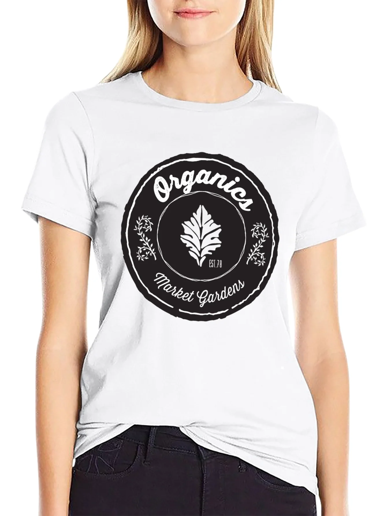Organics Market Gardens Black Graphic T-Shirt