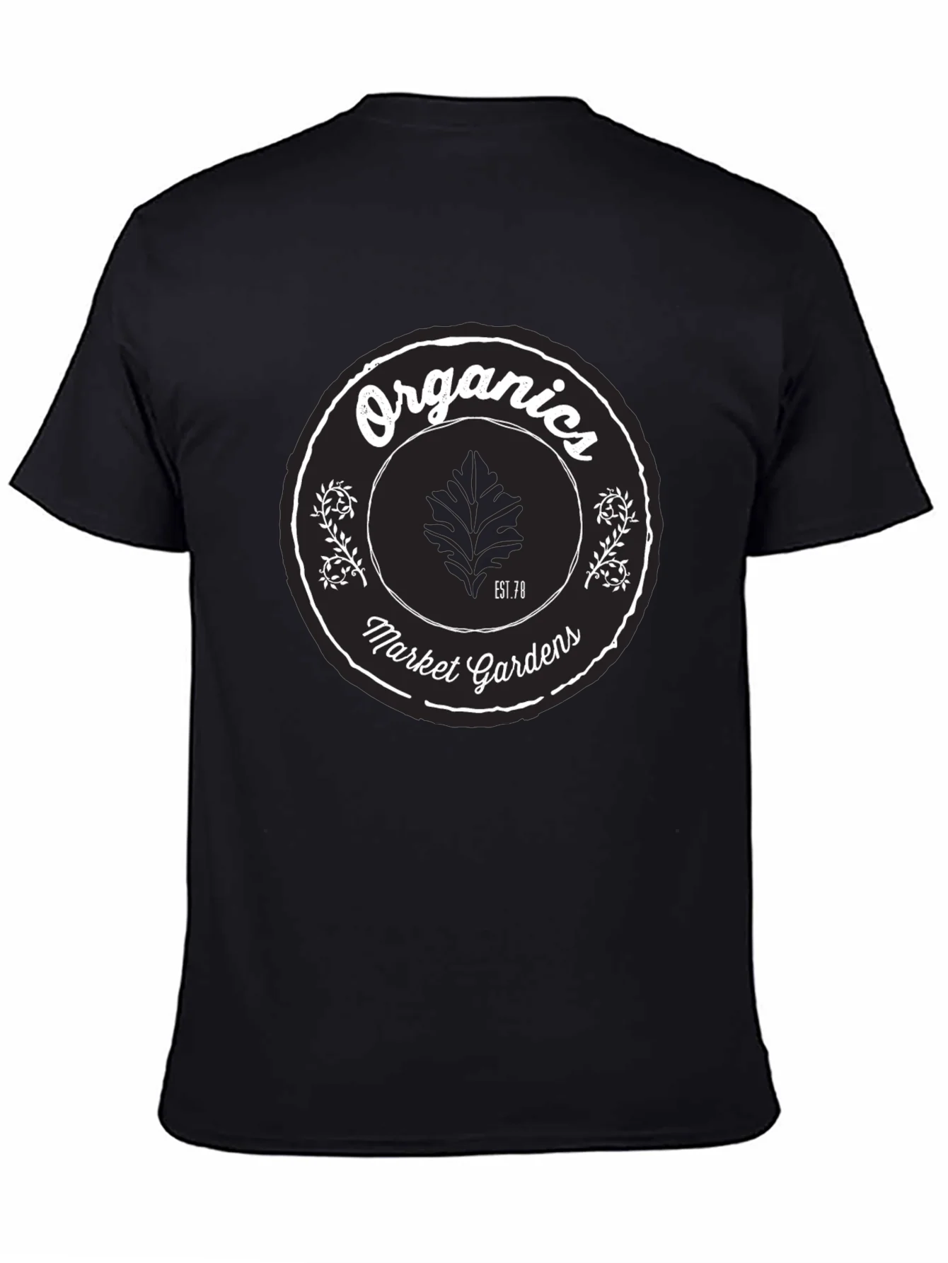Organics Market Gardens Black Graphic T-Shirt