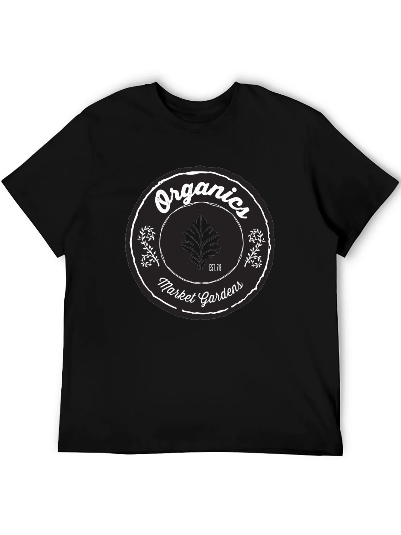 Organics Market Gardens Black Graphic T-Shirt