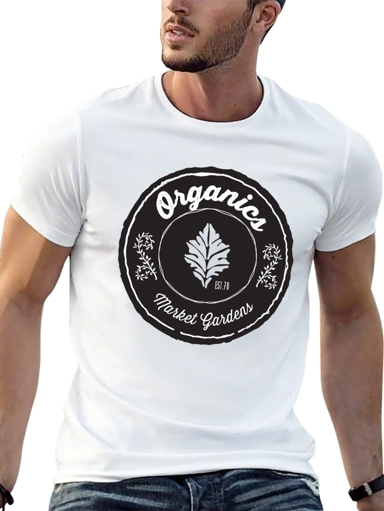 Organics Market Gardens Black Graphic T-Shirt