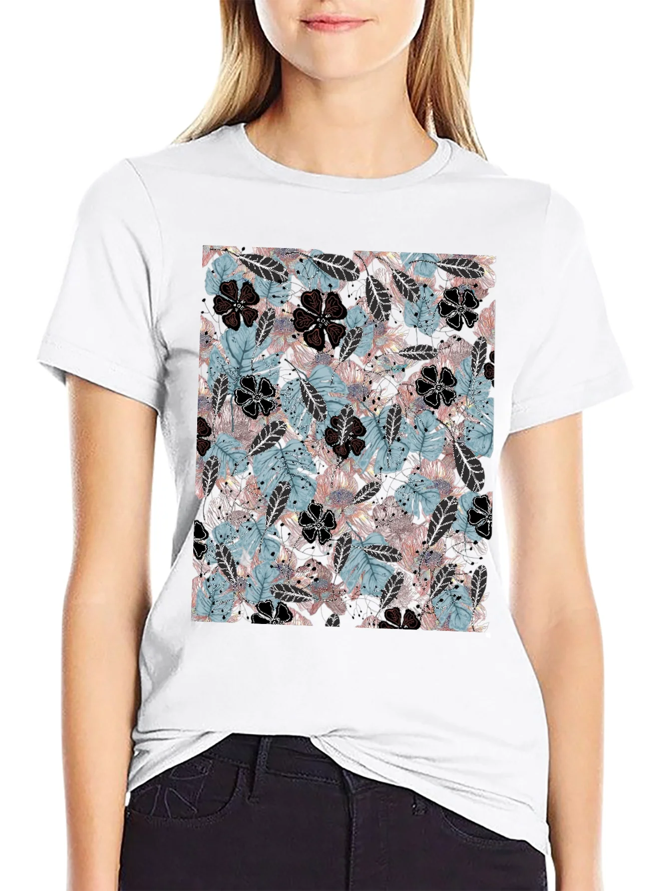 Tropical Floral Print T-Shirt