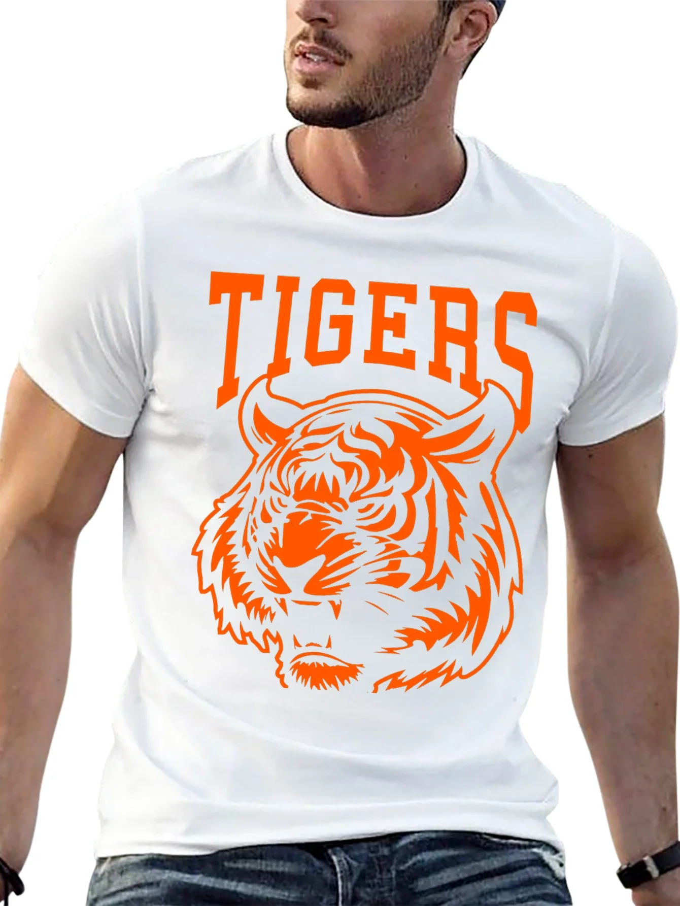 Tigers Graphic Tee - Bold Orange Design