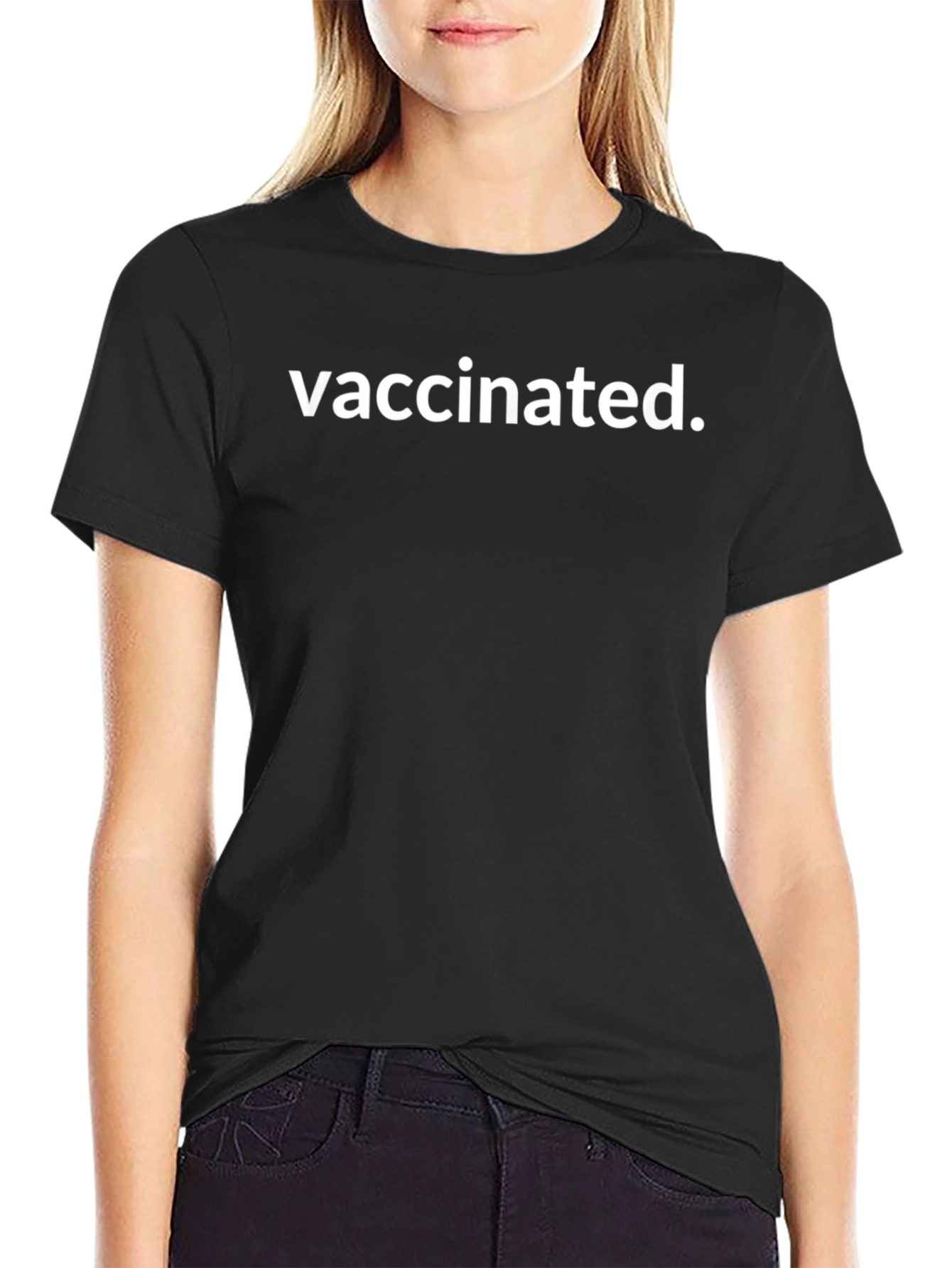 Vaccinated T-Shirt - Black Classic Fit