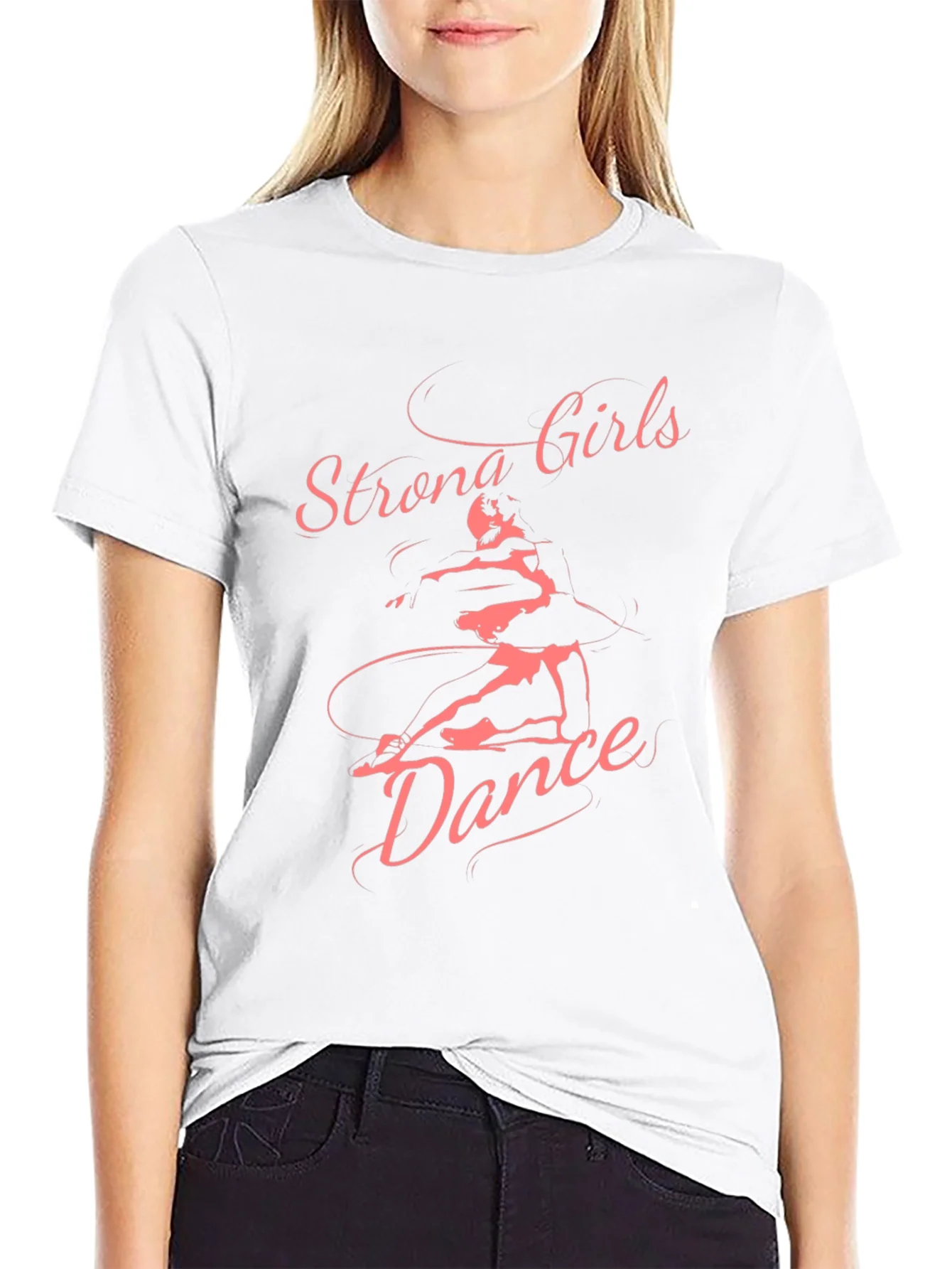 Strong Girls Dance Graphic Tee - Black Cotton T-Shirt