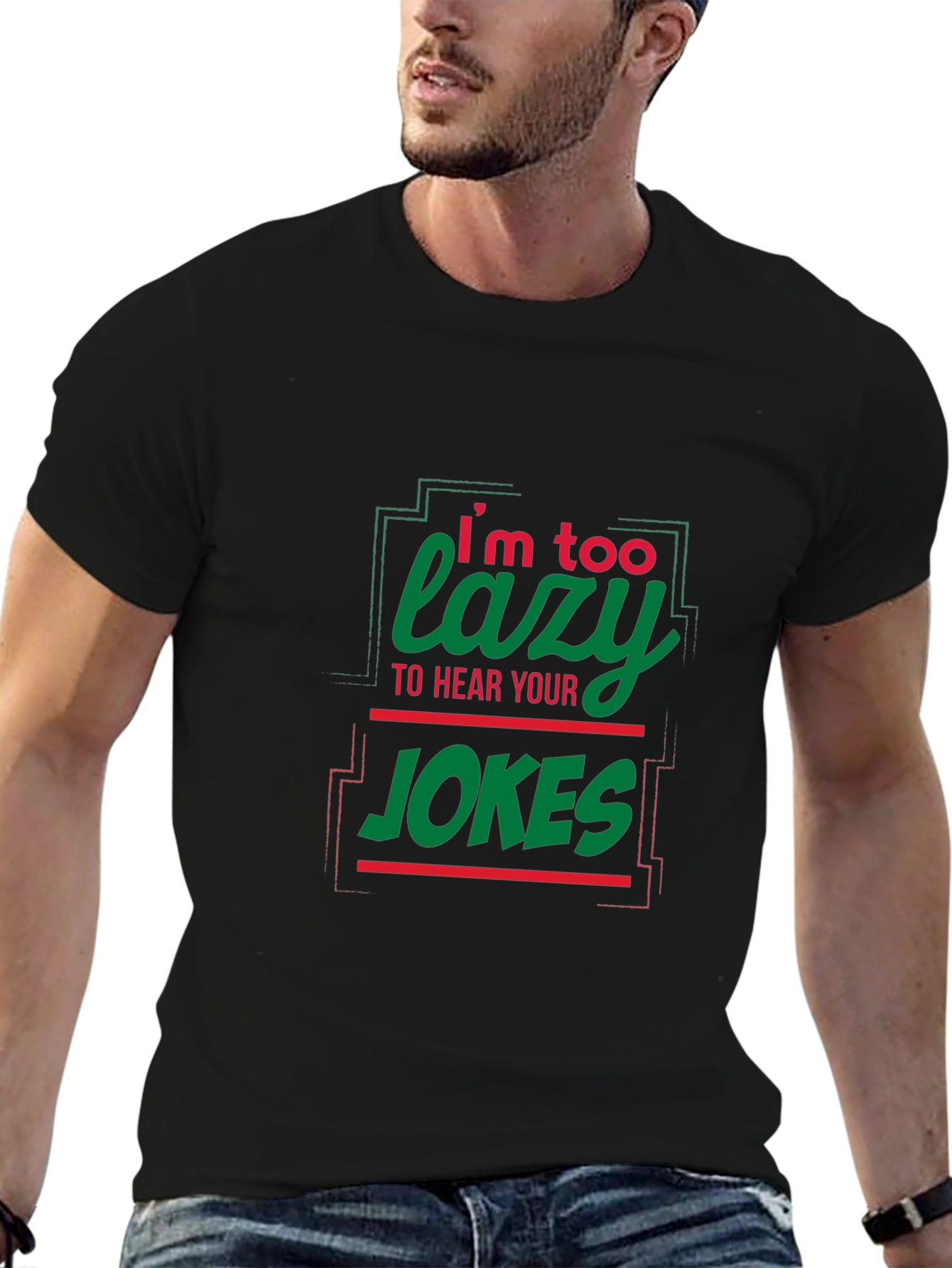 Lazy Jokes Graphic Tee - Black