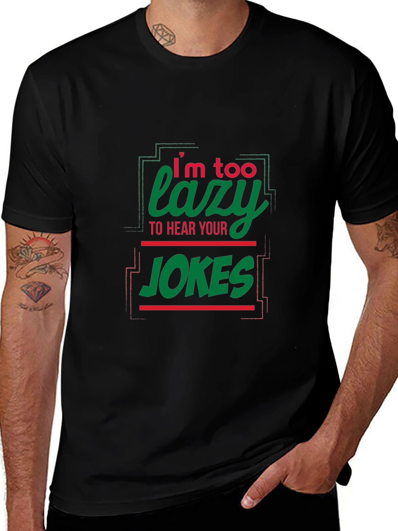 Lazy Jokes Graphic Tee - Black