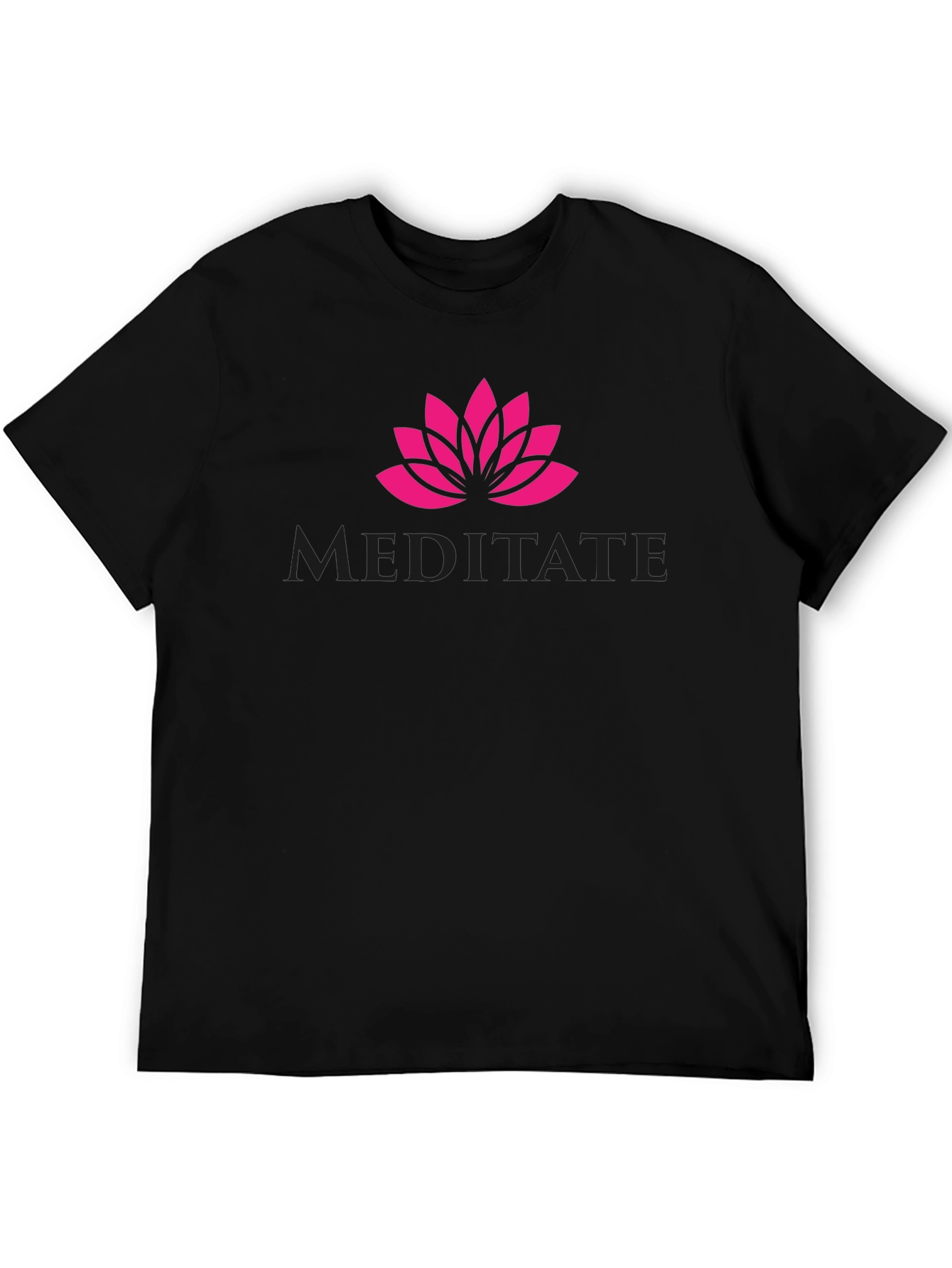 Meditate Lotus Flower Graphic Tee - Relaxed Fit