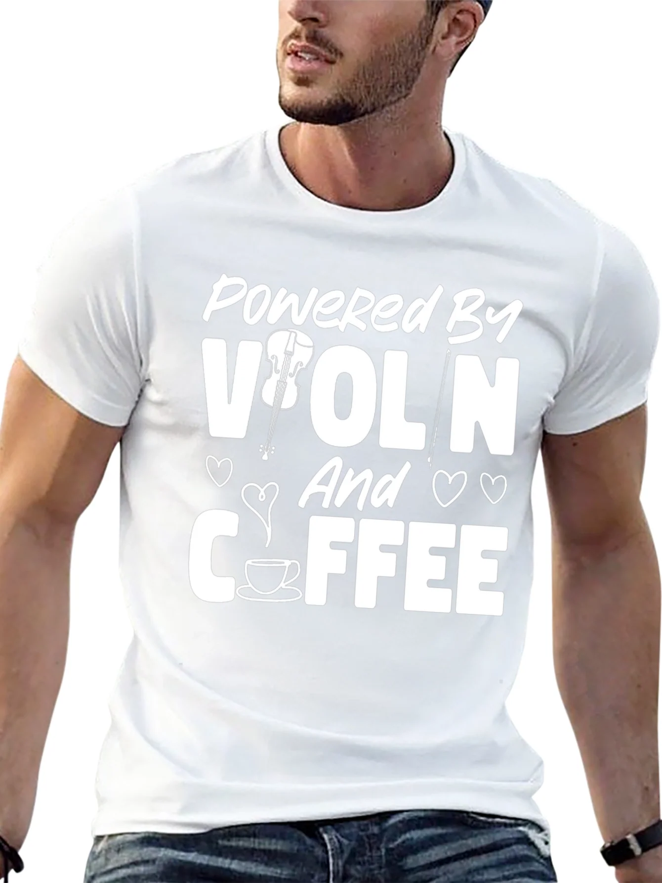 Powered by Violin & Coffee Black T-Shirt