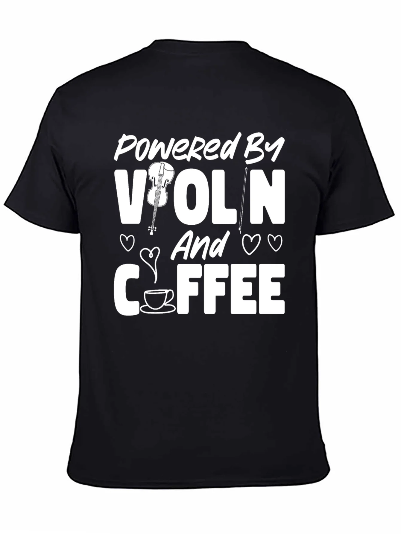 Powered by Violin & Coffee Black T-Shirt