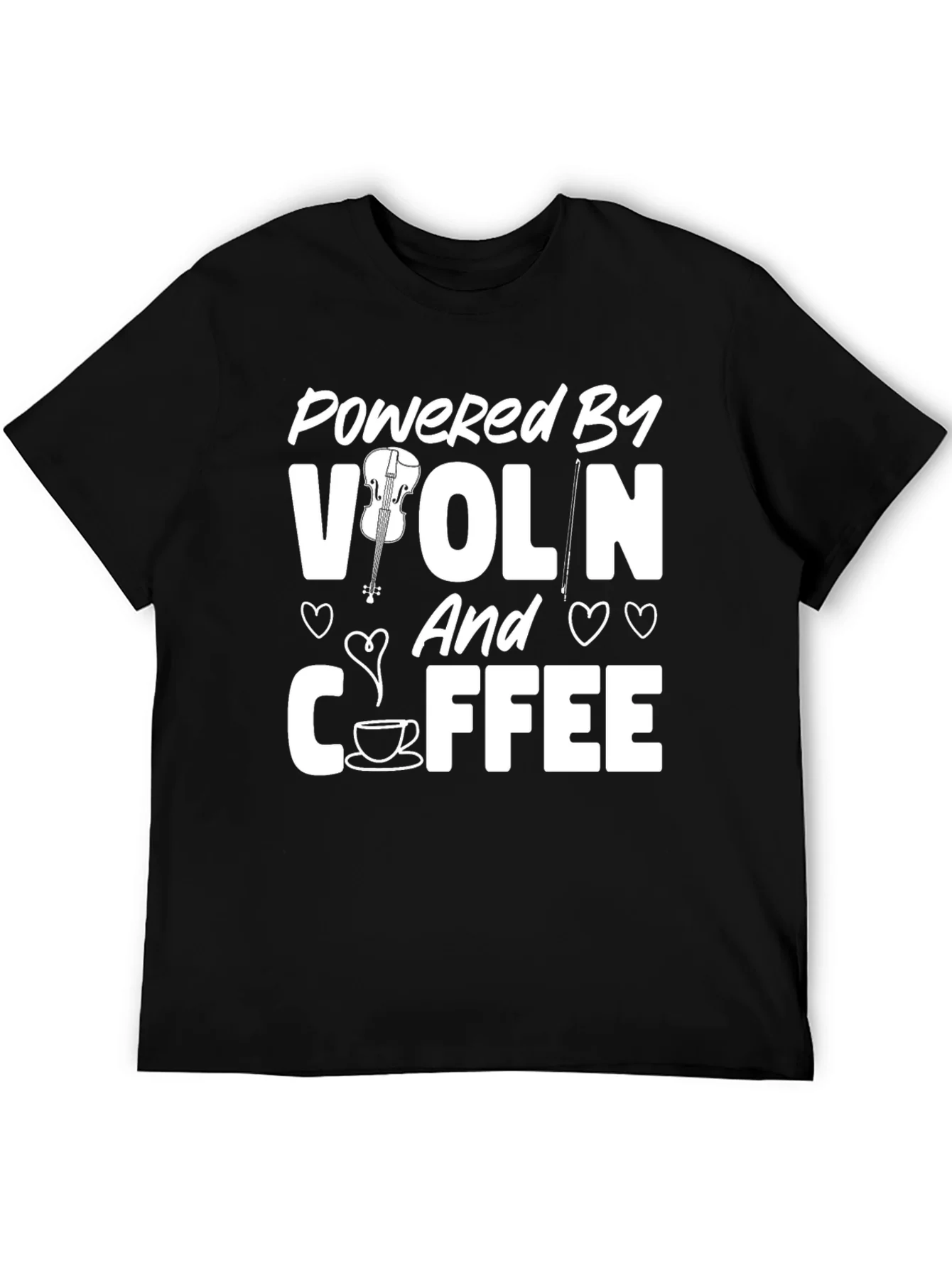 Powered by Violin & Coffee Black T-Shirt