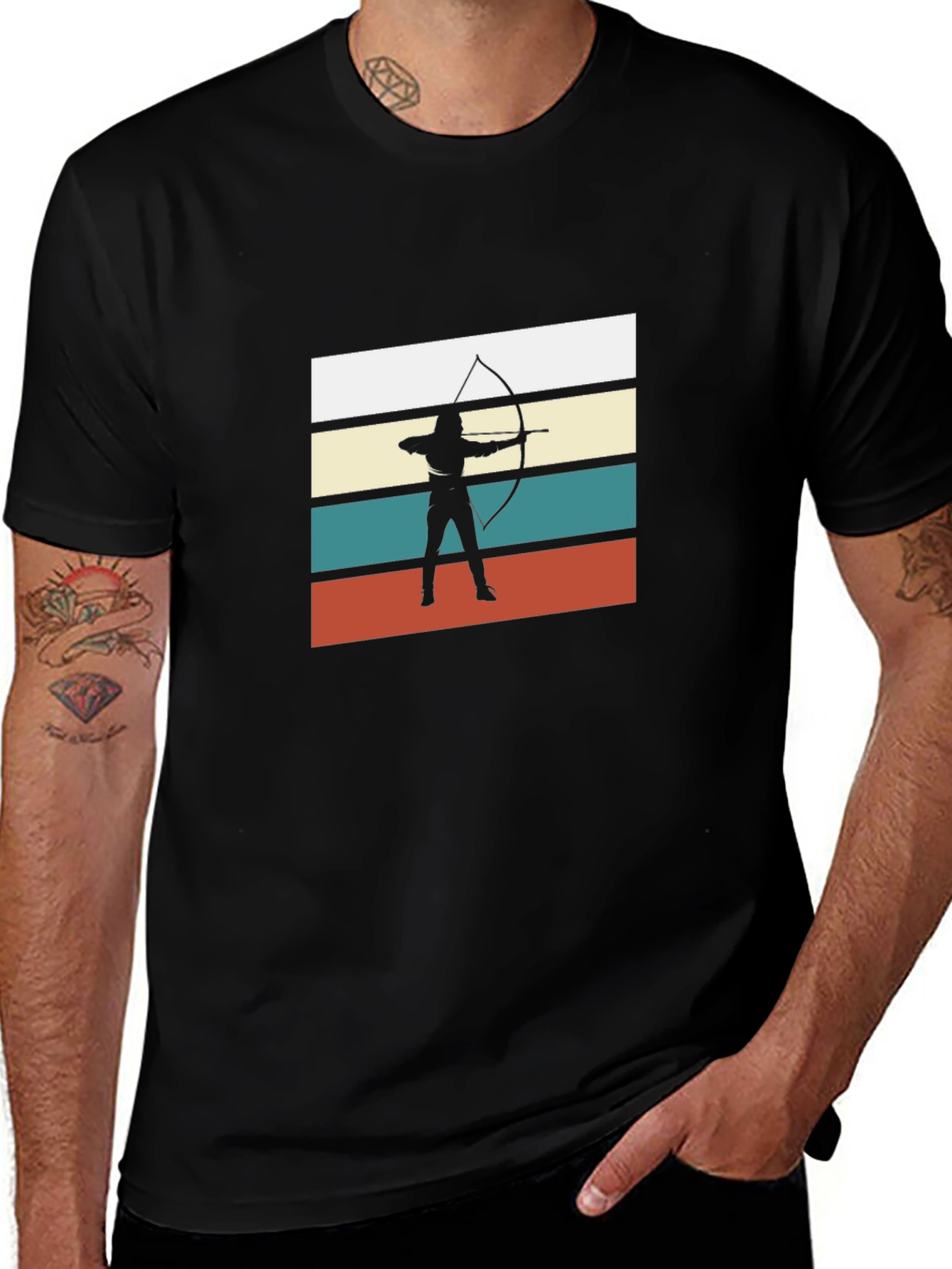 Archery Retro T-Shirt - Black Cotton Tee