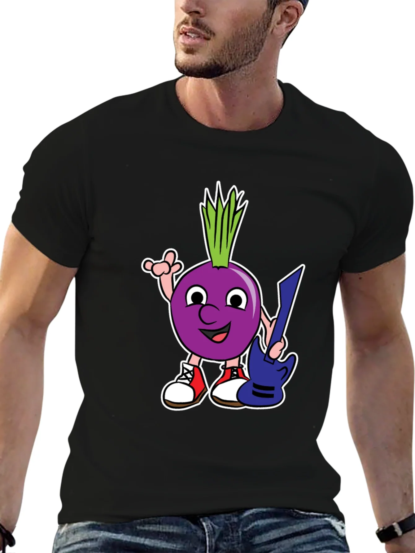 Cartoon Onion Guitarist T-Shirt