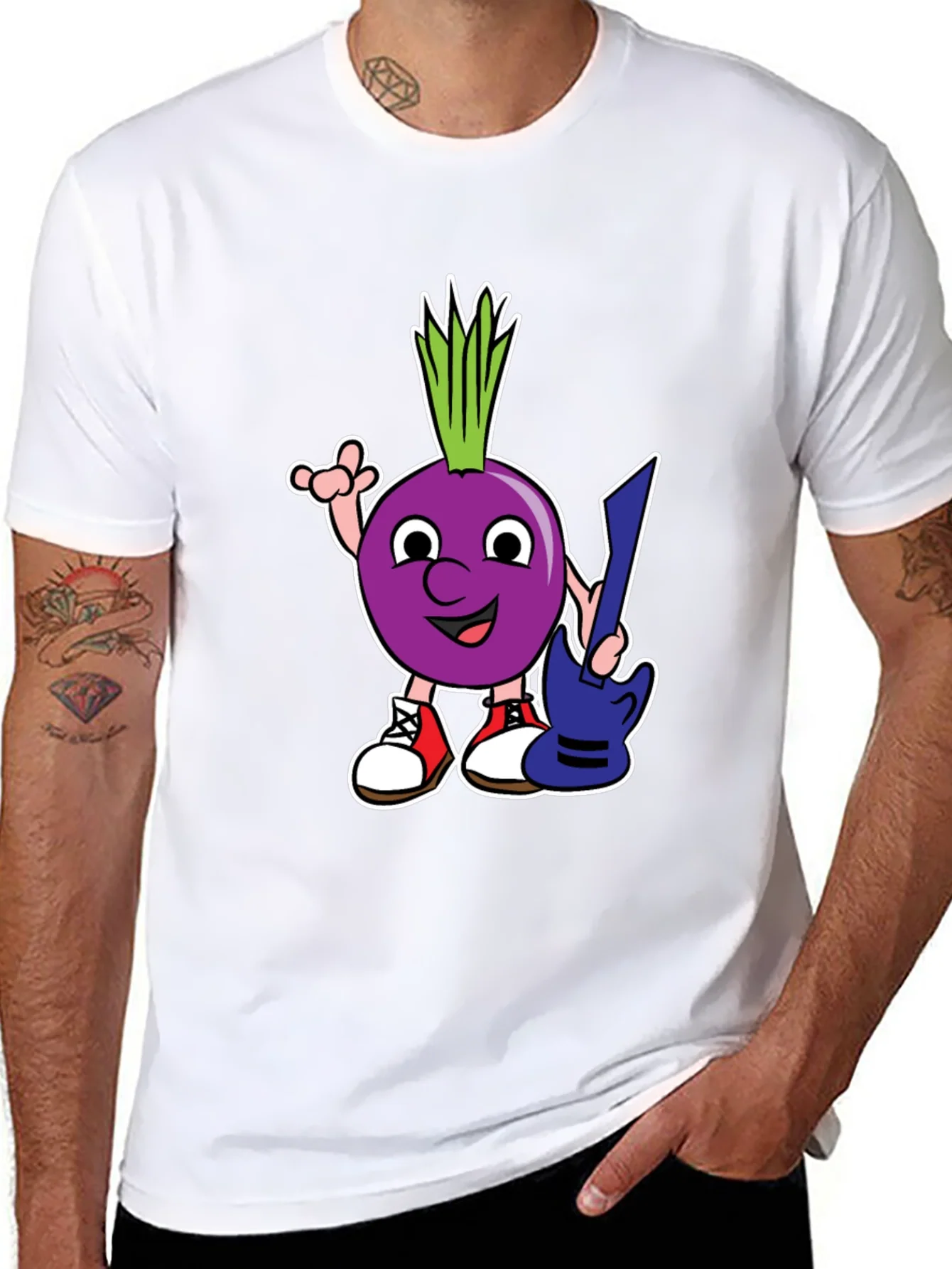 Cartoon Onion Guitarist T-Shirt