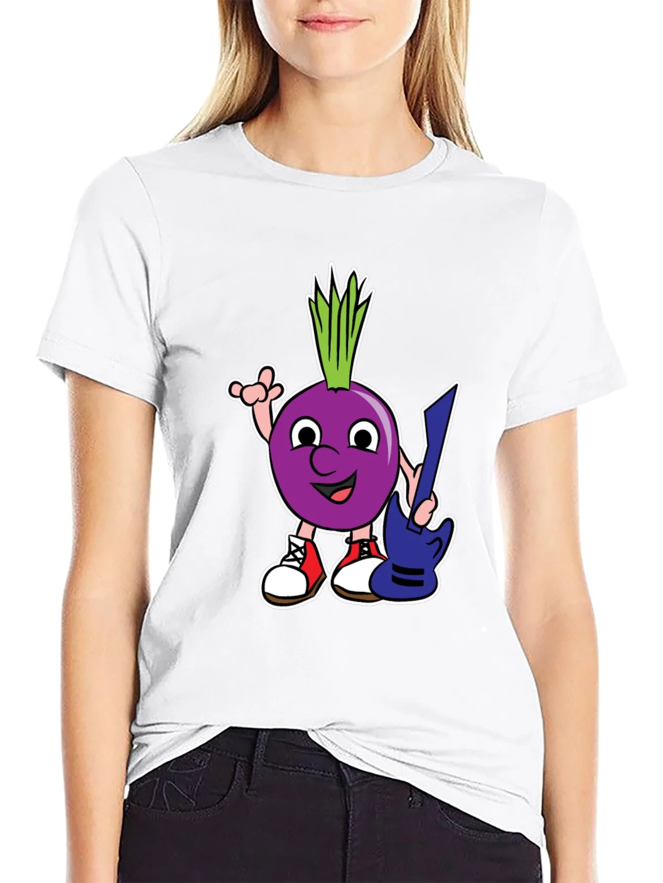 Cartoon Onion Guitarist T-Shirt