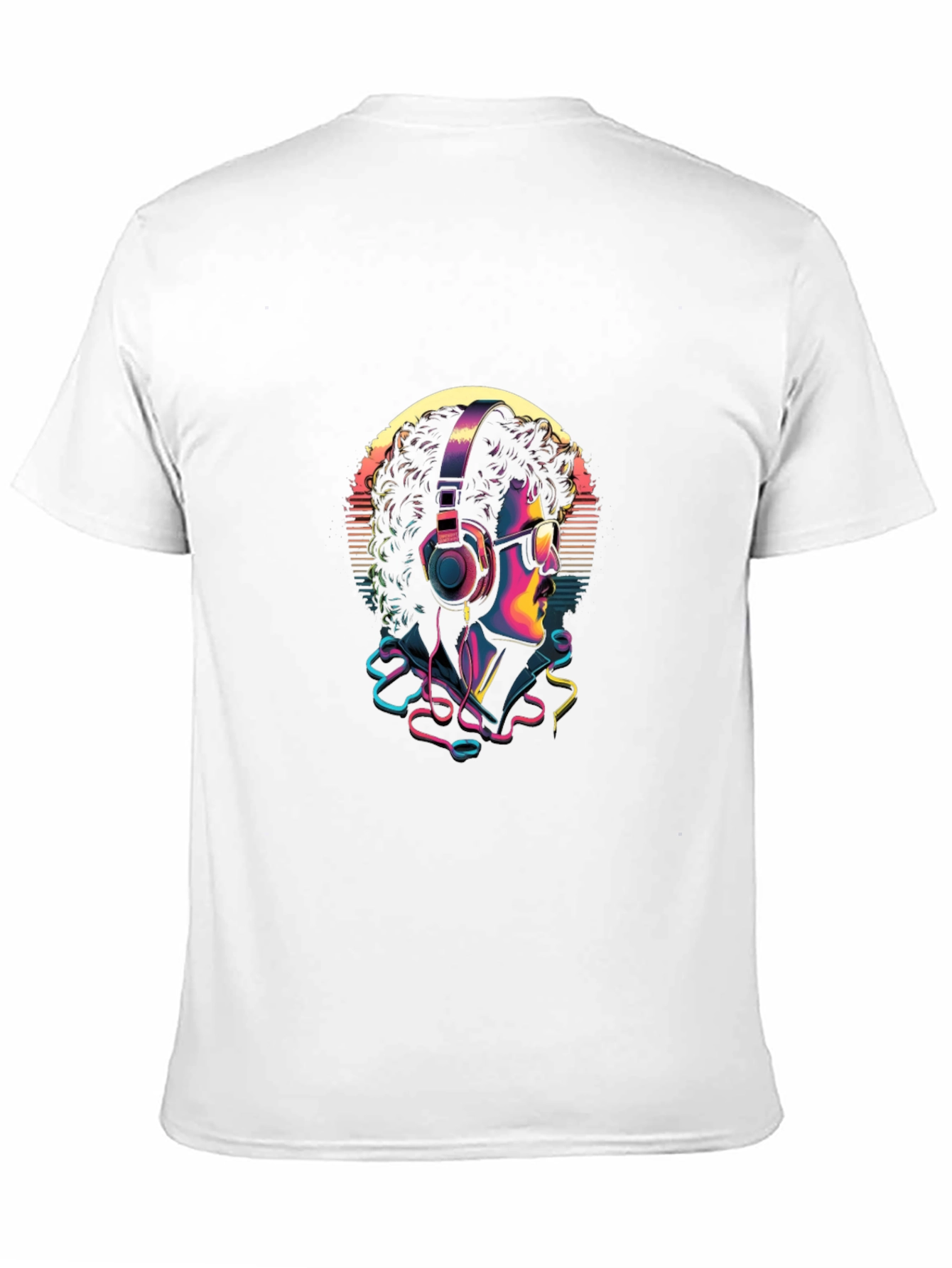 Retro Music Lover Graphic Tee - Black