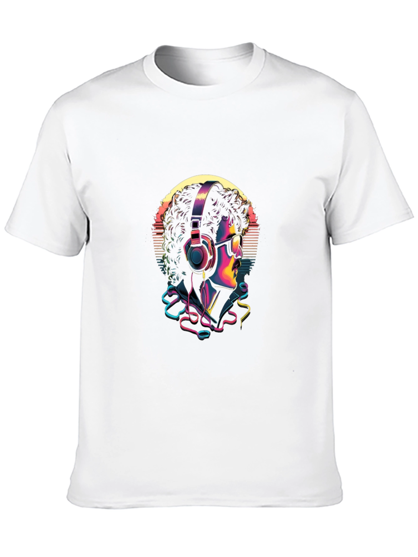 Retro Music Lover Graphic Tee - Black