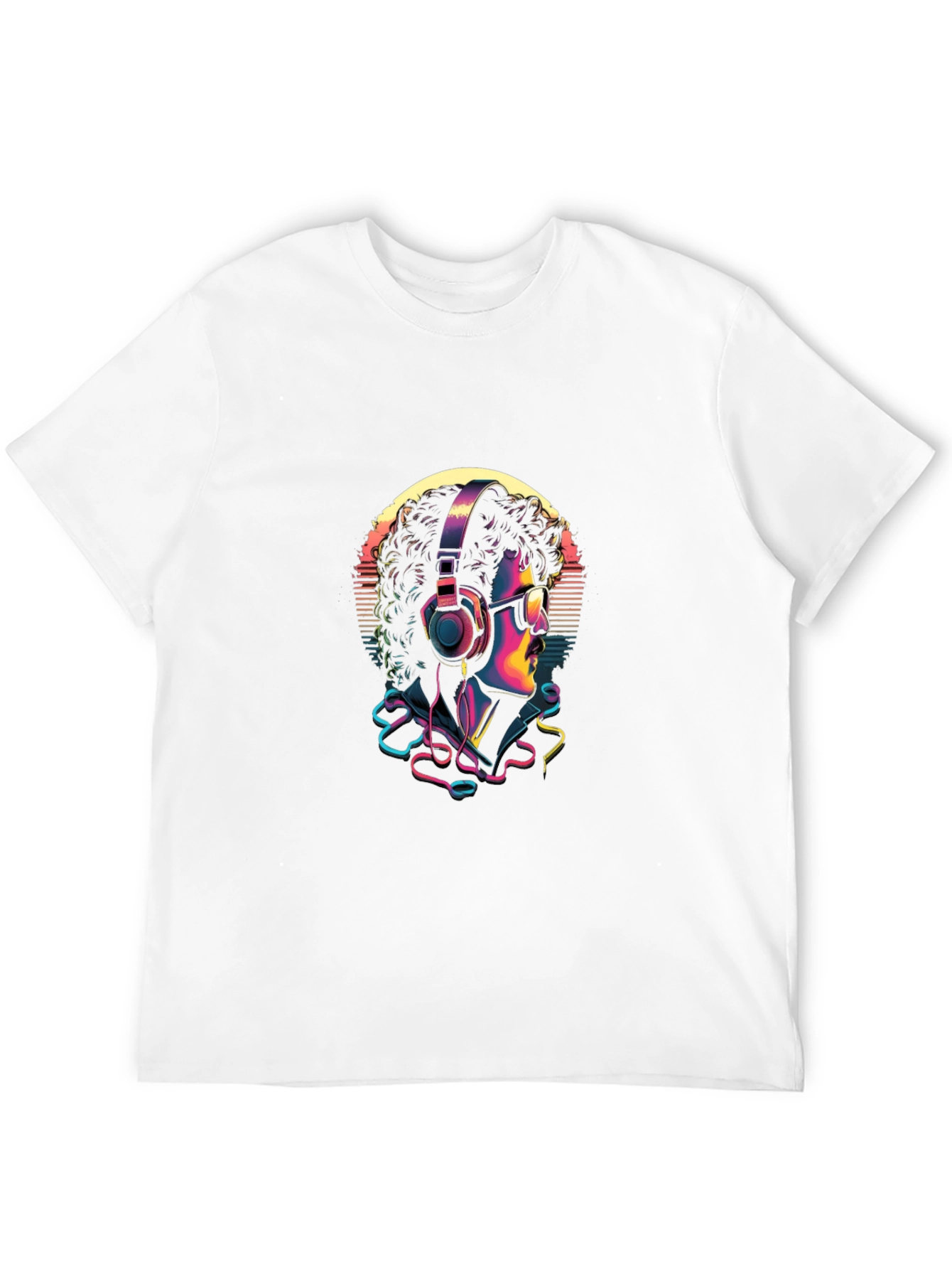 Retro Music Lover Graphic Tee - Black