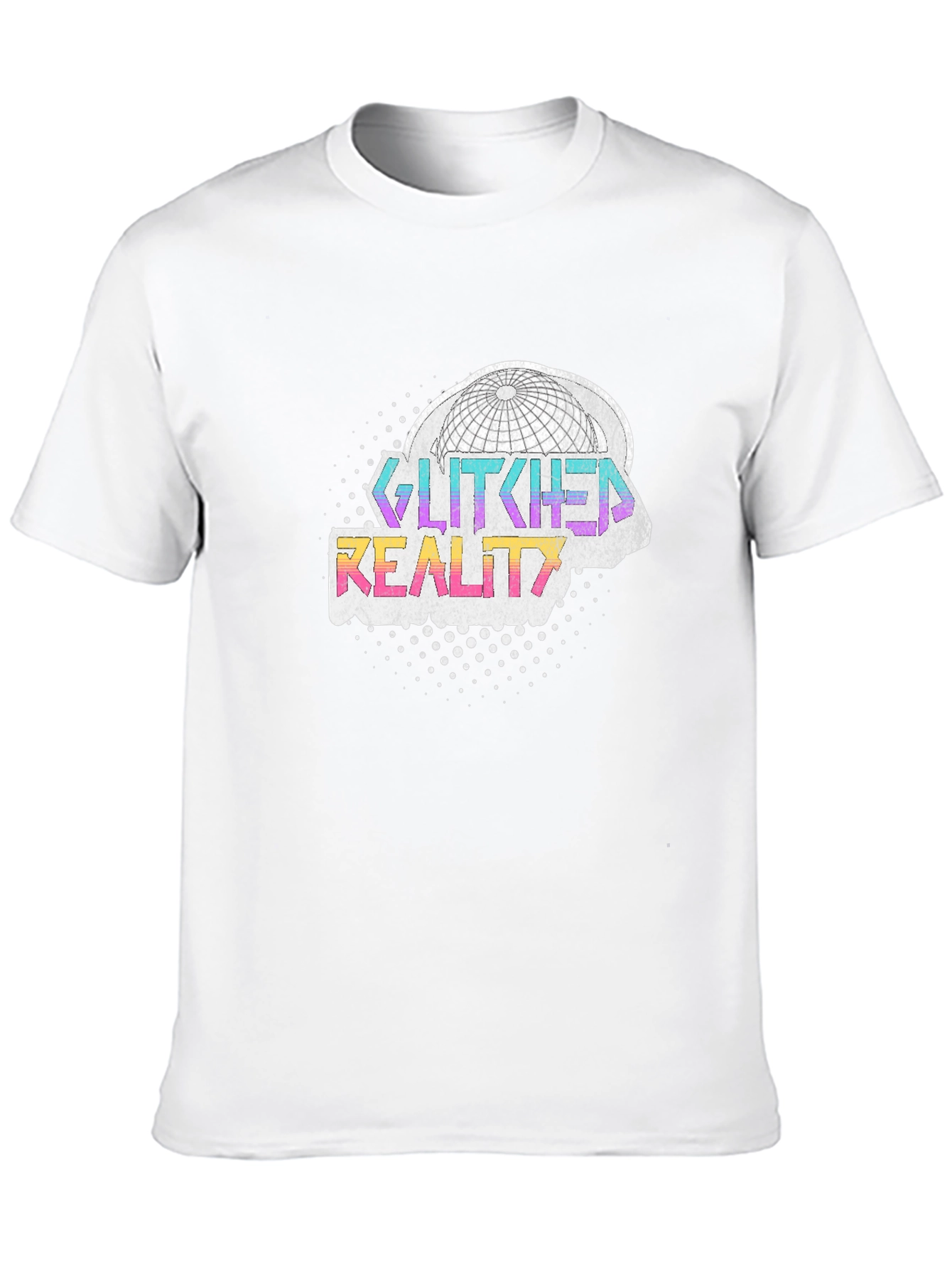 Glitched Reality Graphic Tee - Black Cotton Blend
