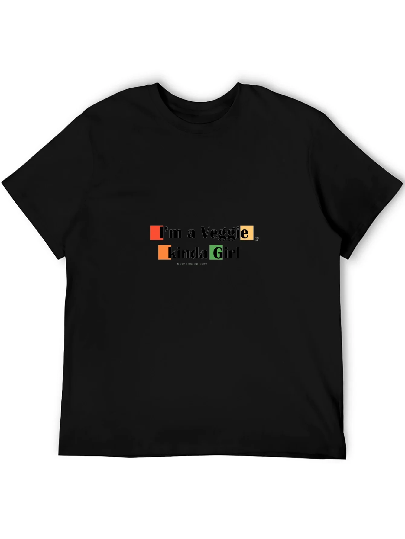 Veggie Girl Graphic Tee - Black Casual Fit T-Shirt