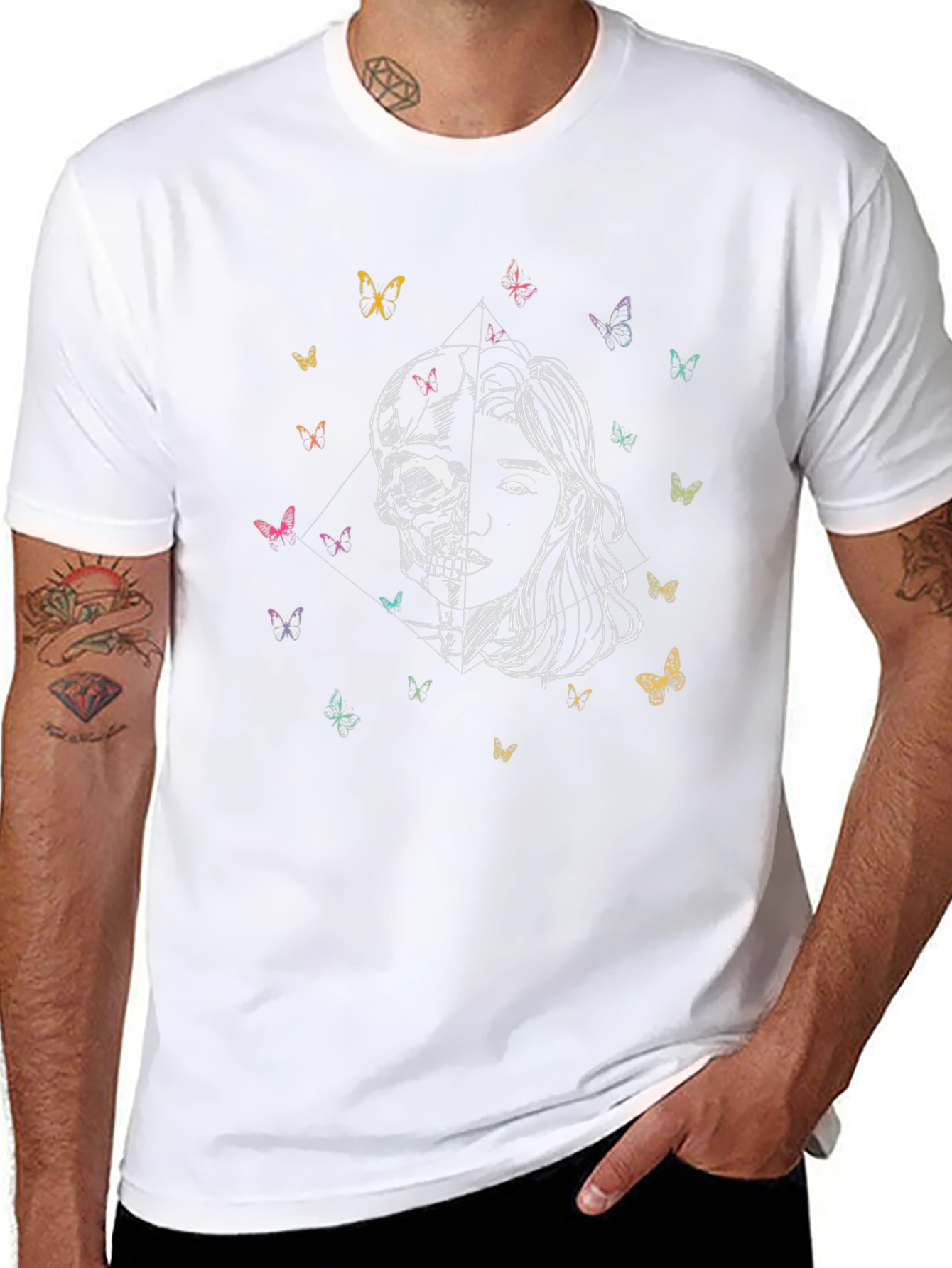 Skull & Beauty Graphic Tee - Black