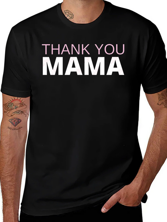 Thank You Mama Graphic T-Shirt - Black