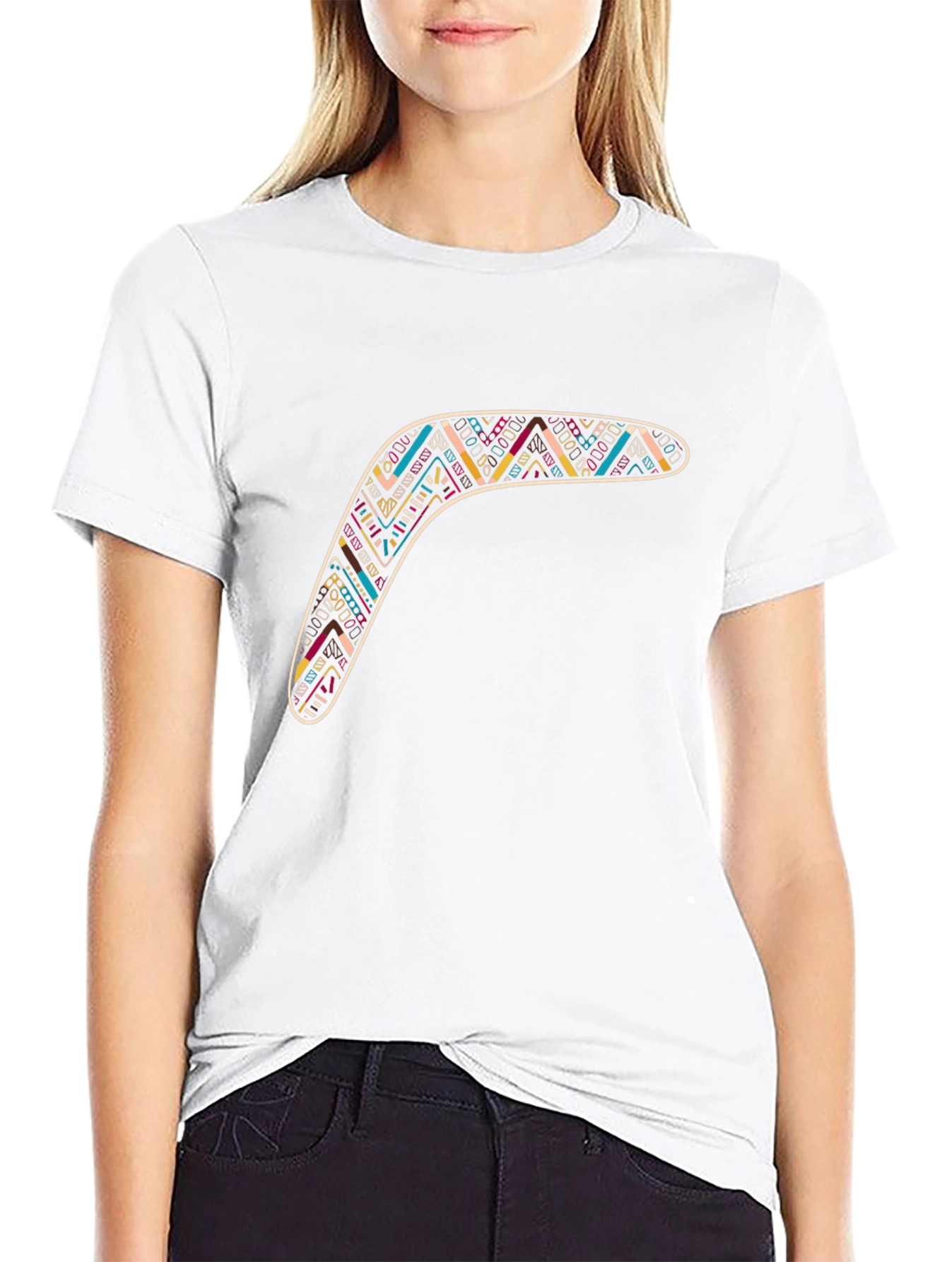Boomerang Graphic Tee - Stylish Tribal Design