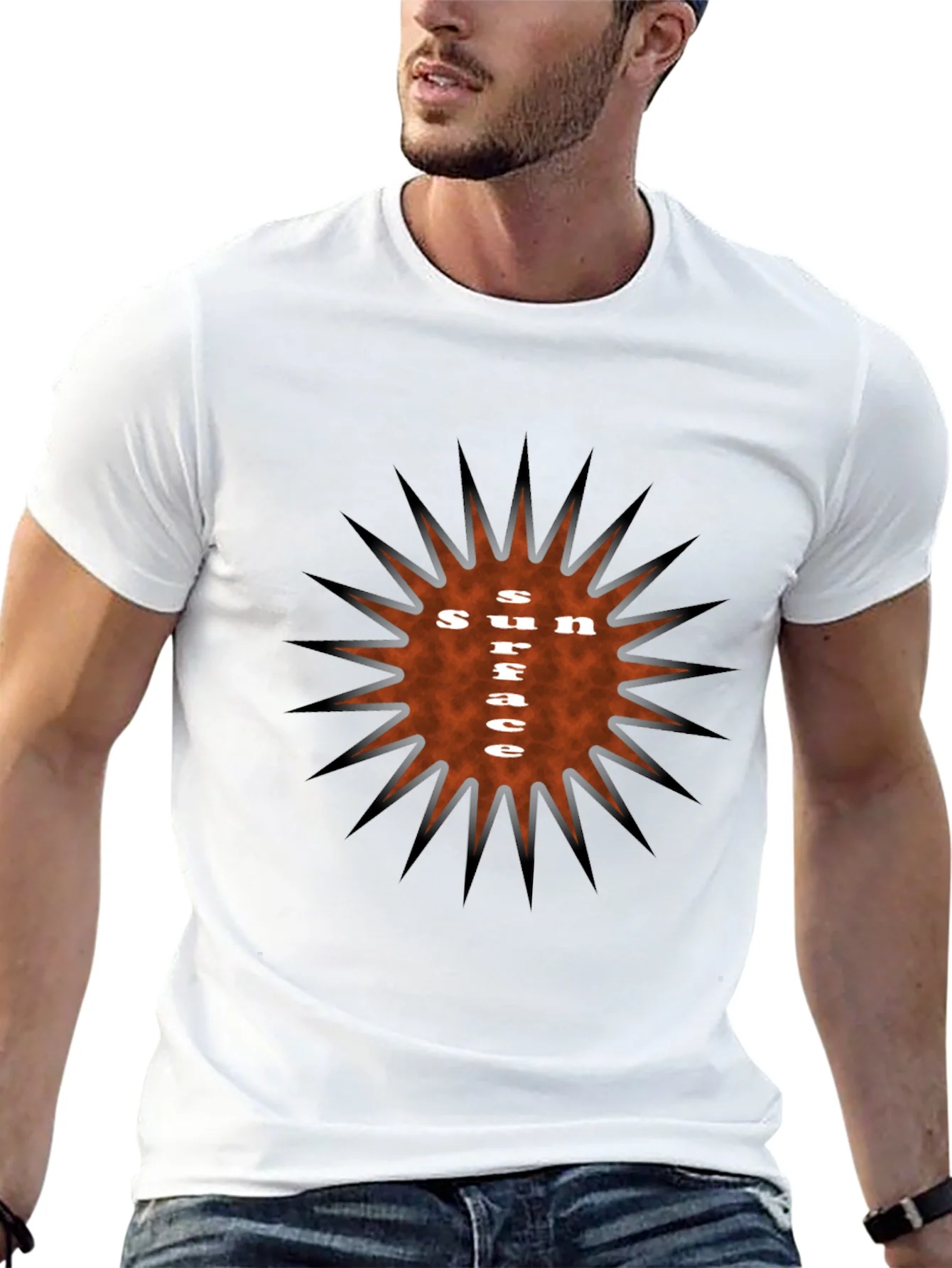 Sun Surface Graphic Tee - Stylish Black T-Shirt
