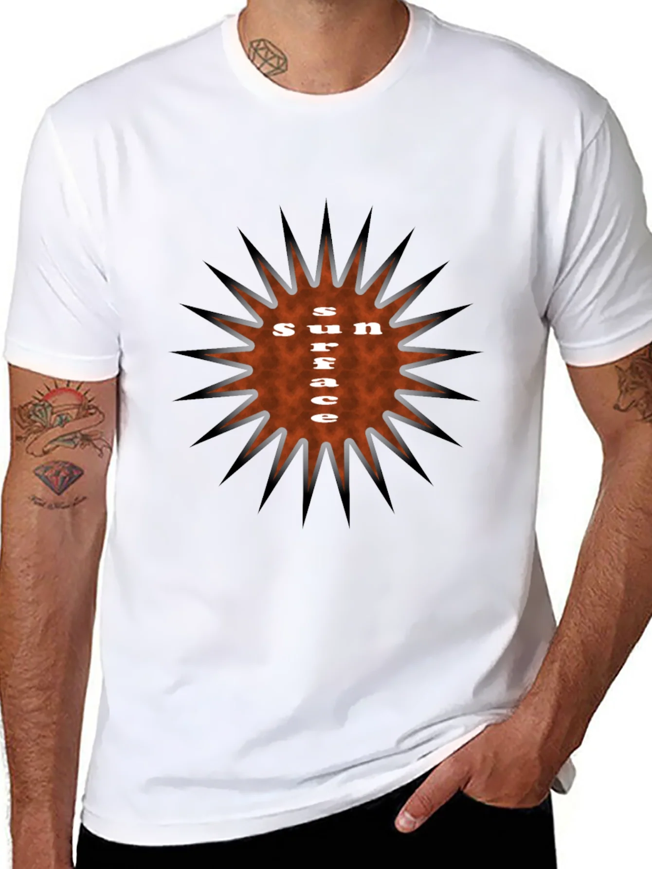 Sun Surface Graphic Tee - Stylish Black T-Shirt