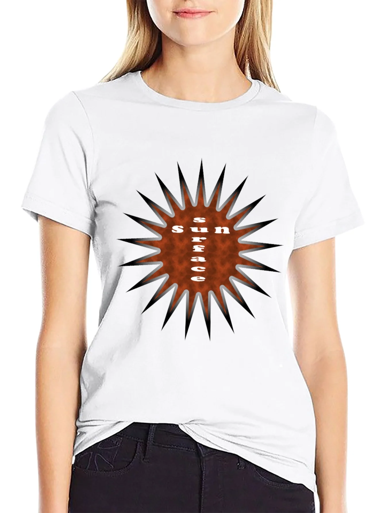 Sun Surface Graphic Tee - Stylish Black T-Shirt