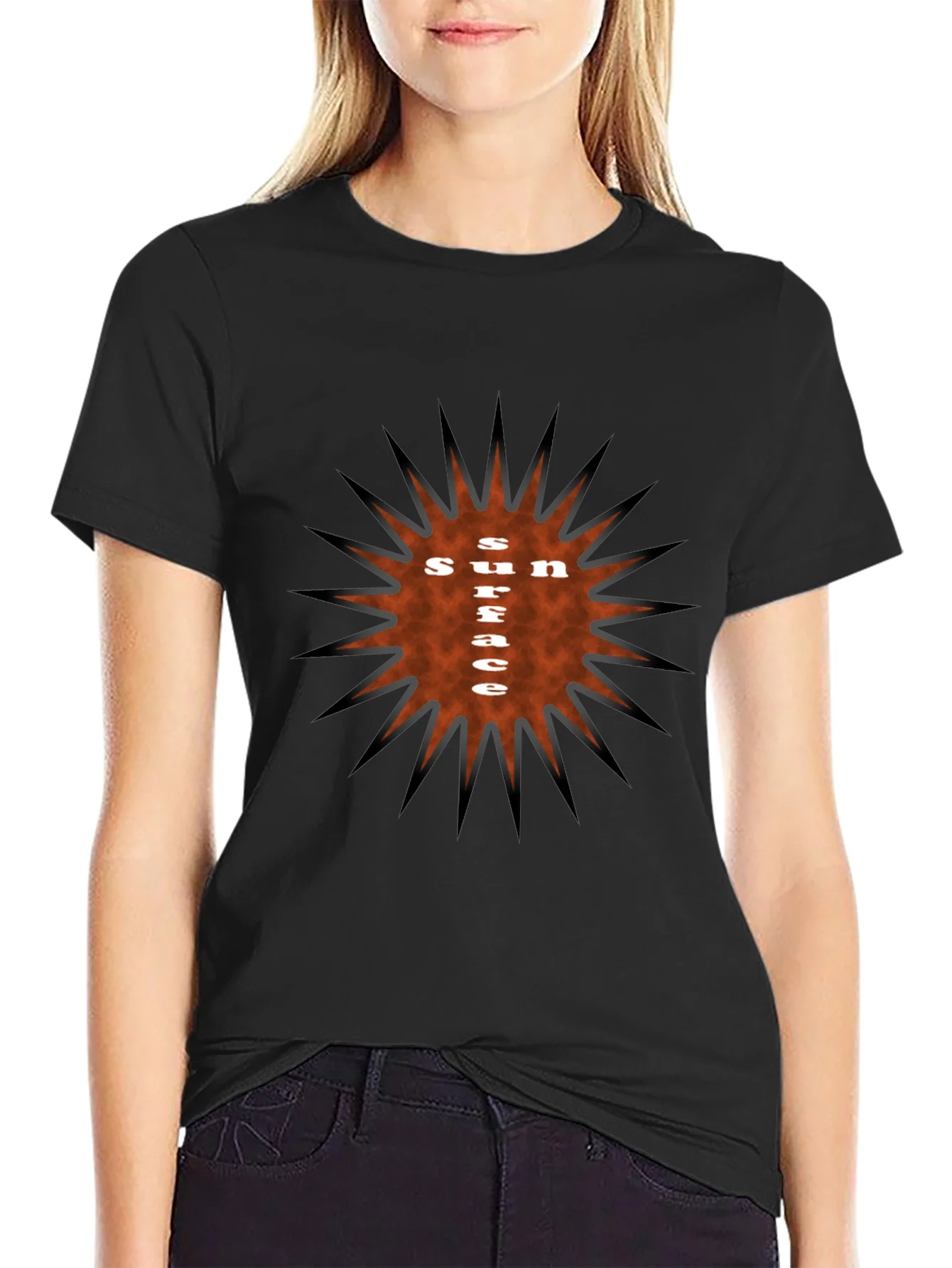 Sun Surface Graphic Tee - Stylish Black T-Shirt