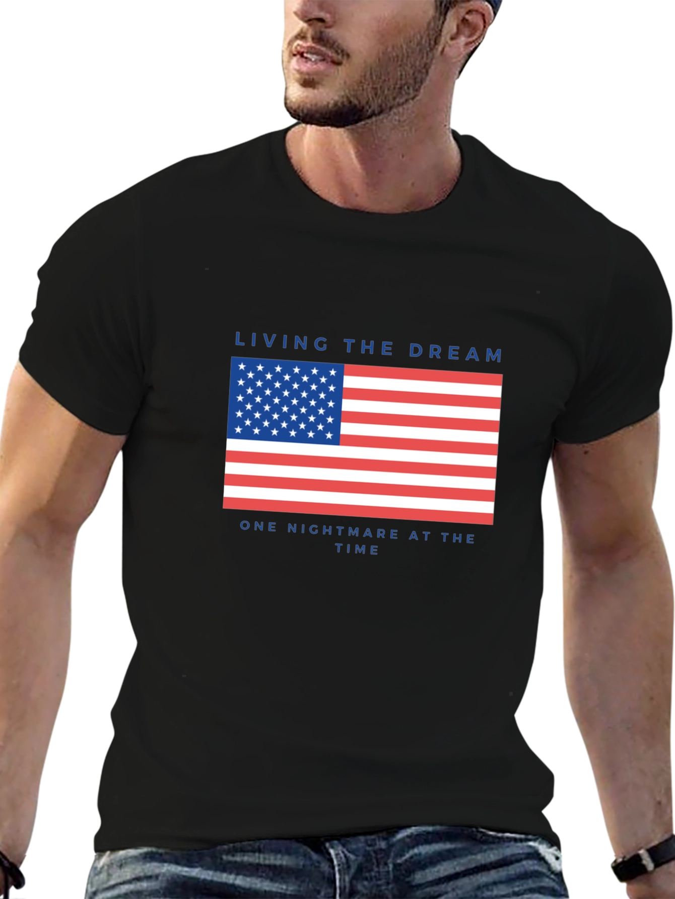 Living the Dream USA Flag Graphic T-Shirt