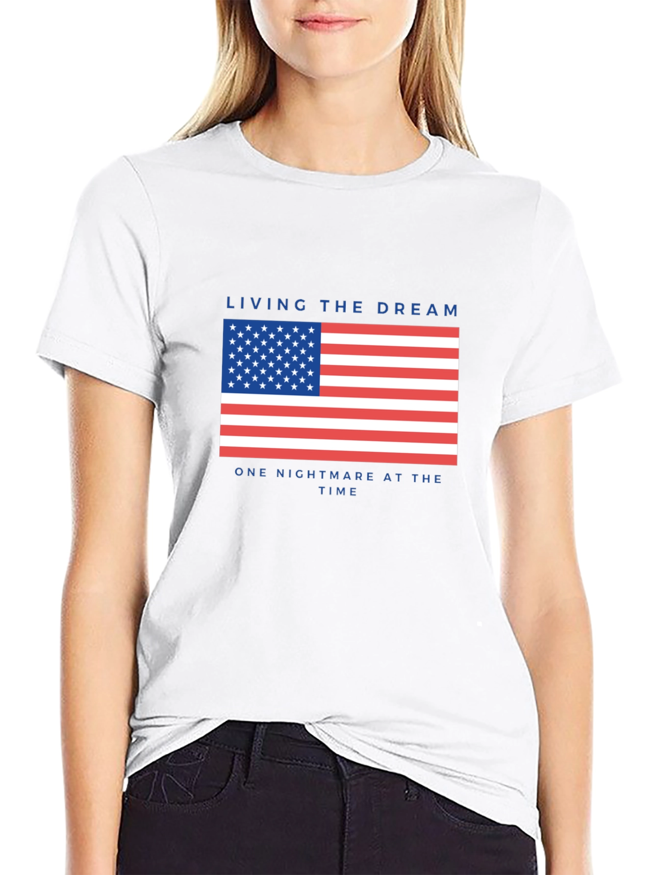 Living the Dream USA Flag Graphic T-Shirt
