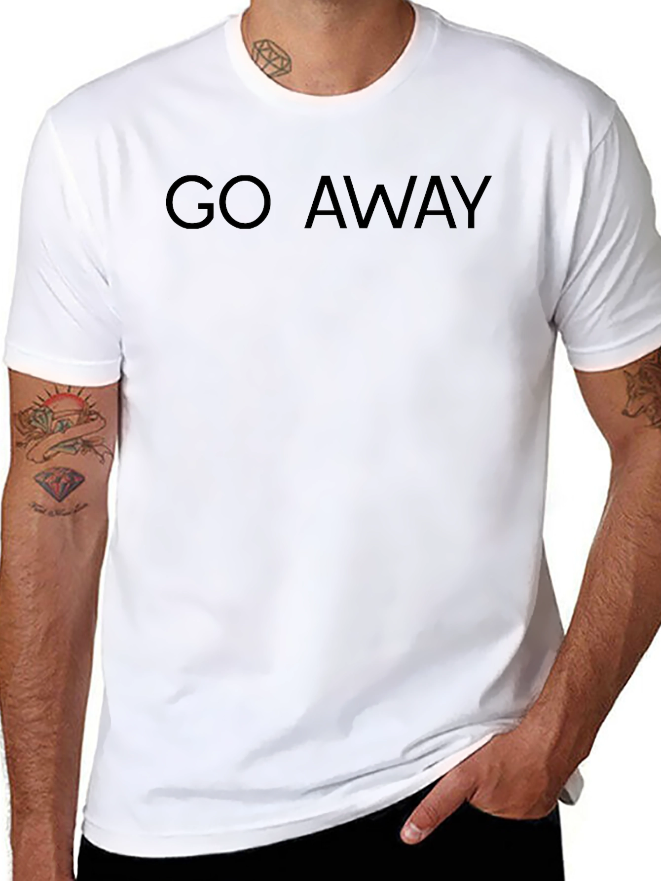 Go Away Black Graphic Tee - Mens Casual Wear