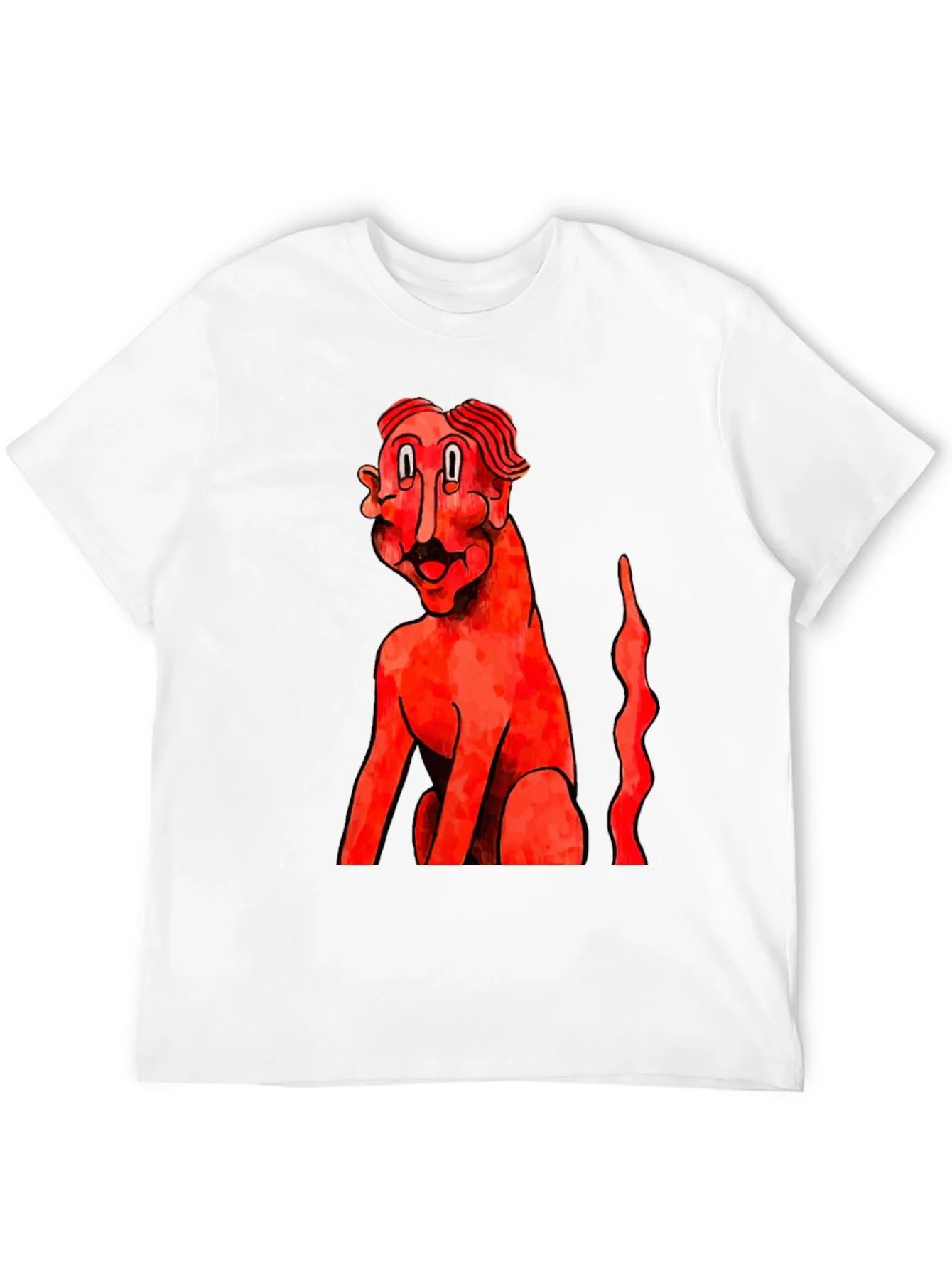 Unique Graphic Tee - Red Figure Art